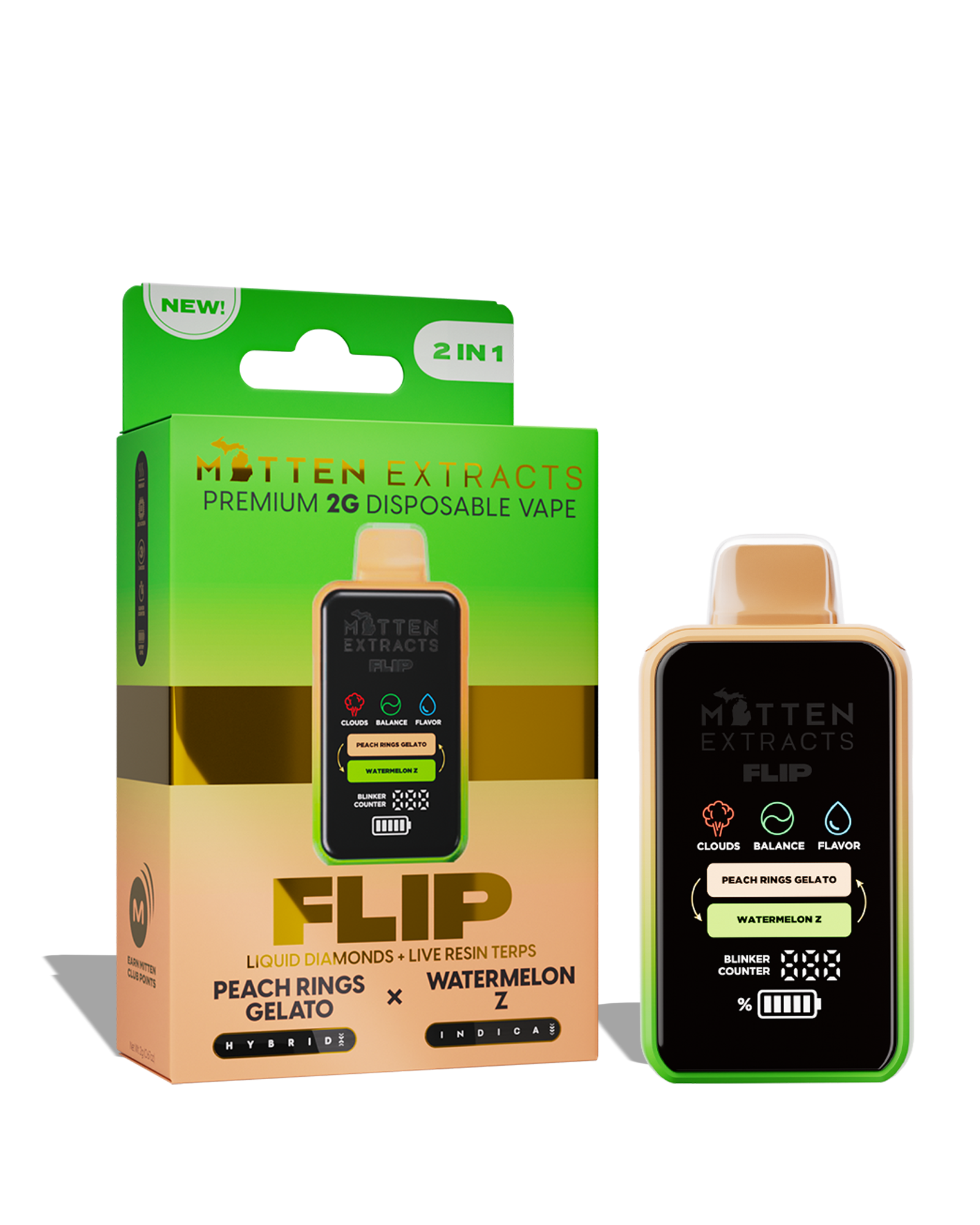 Peach Rings Gelato X Watermelon Z Flip Disposable Cart 2g, 1 of 1