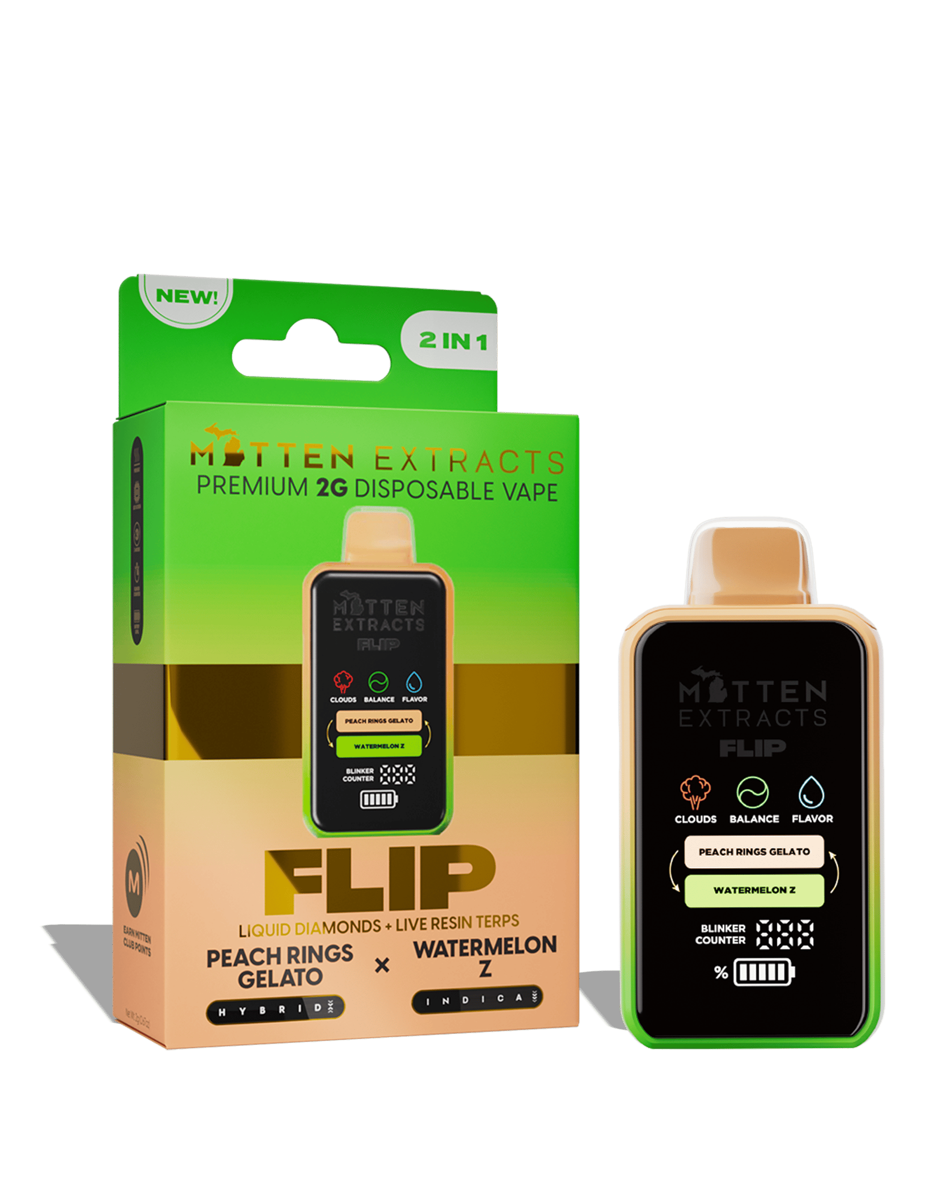 Peach Rings Gelato X Watermelon Z Flip Disposable Cart 2g