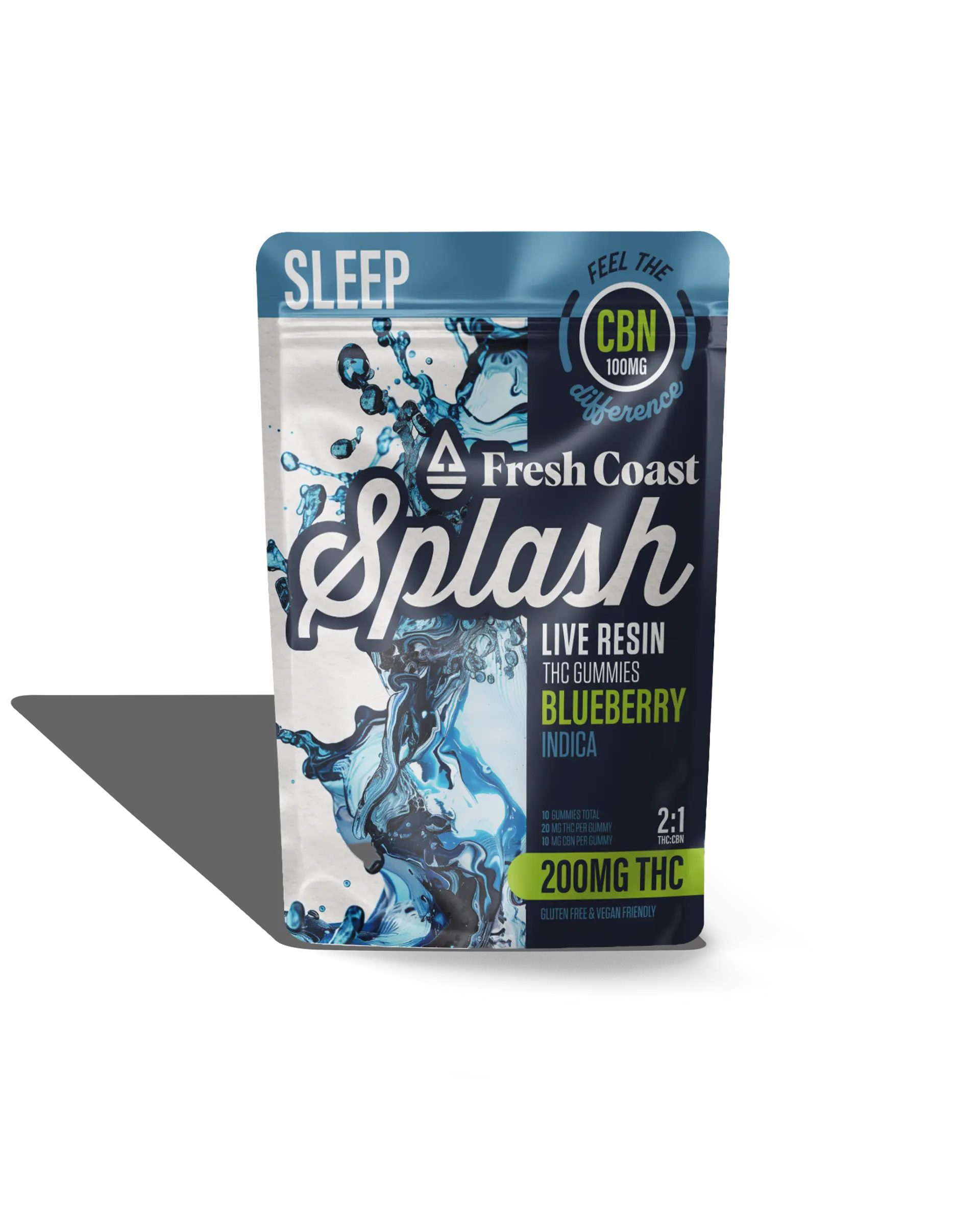 Blueberry 2:1 THC:CBN Live Resin Infused Gummies 10x20mg