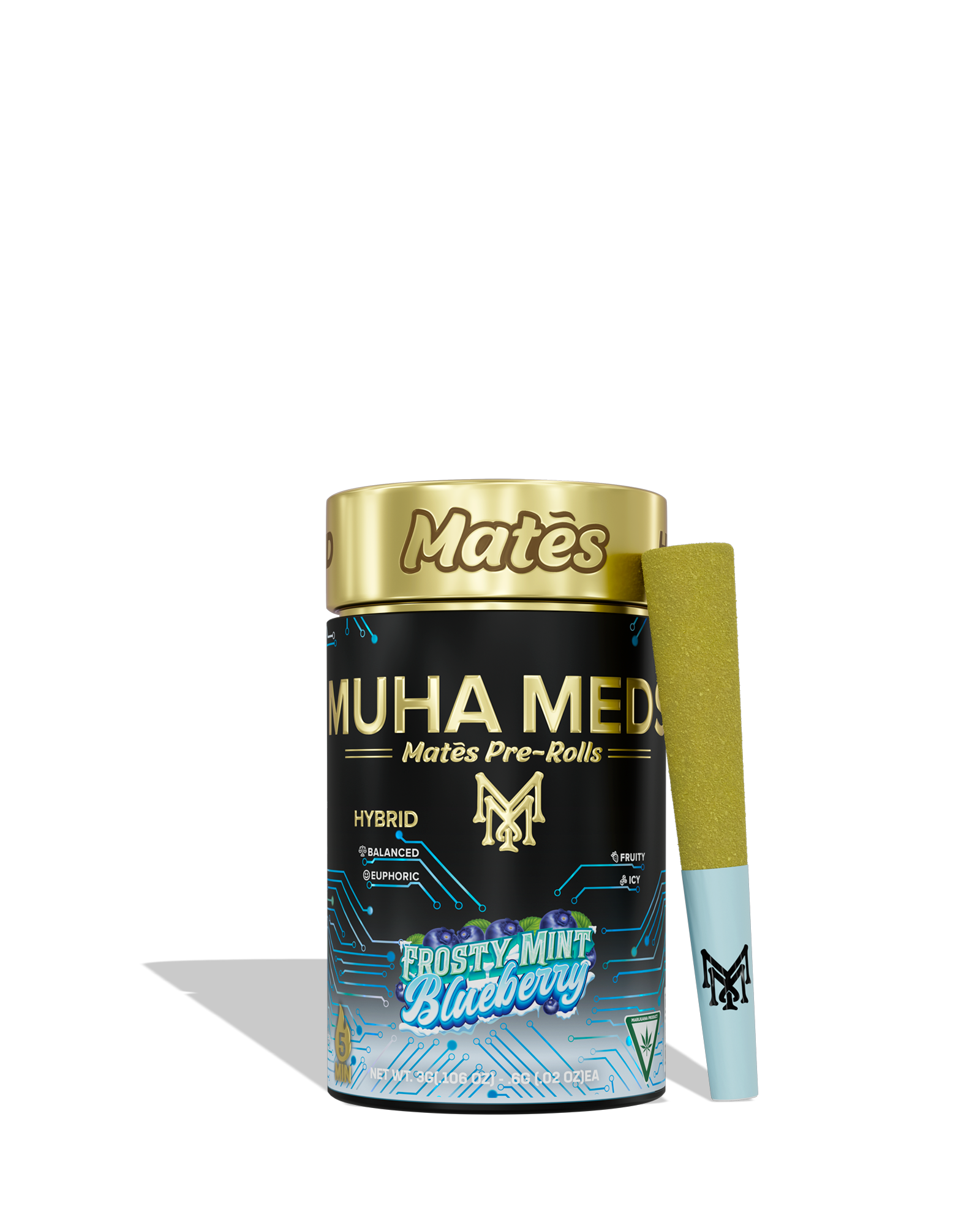 Frosty Mint Blueberry Mates Infused Preroll 5-pack, 1 of 1