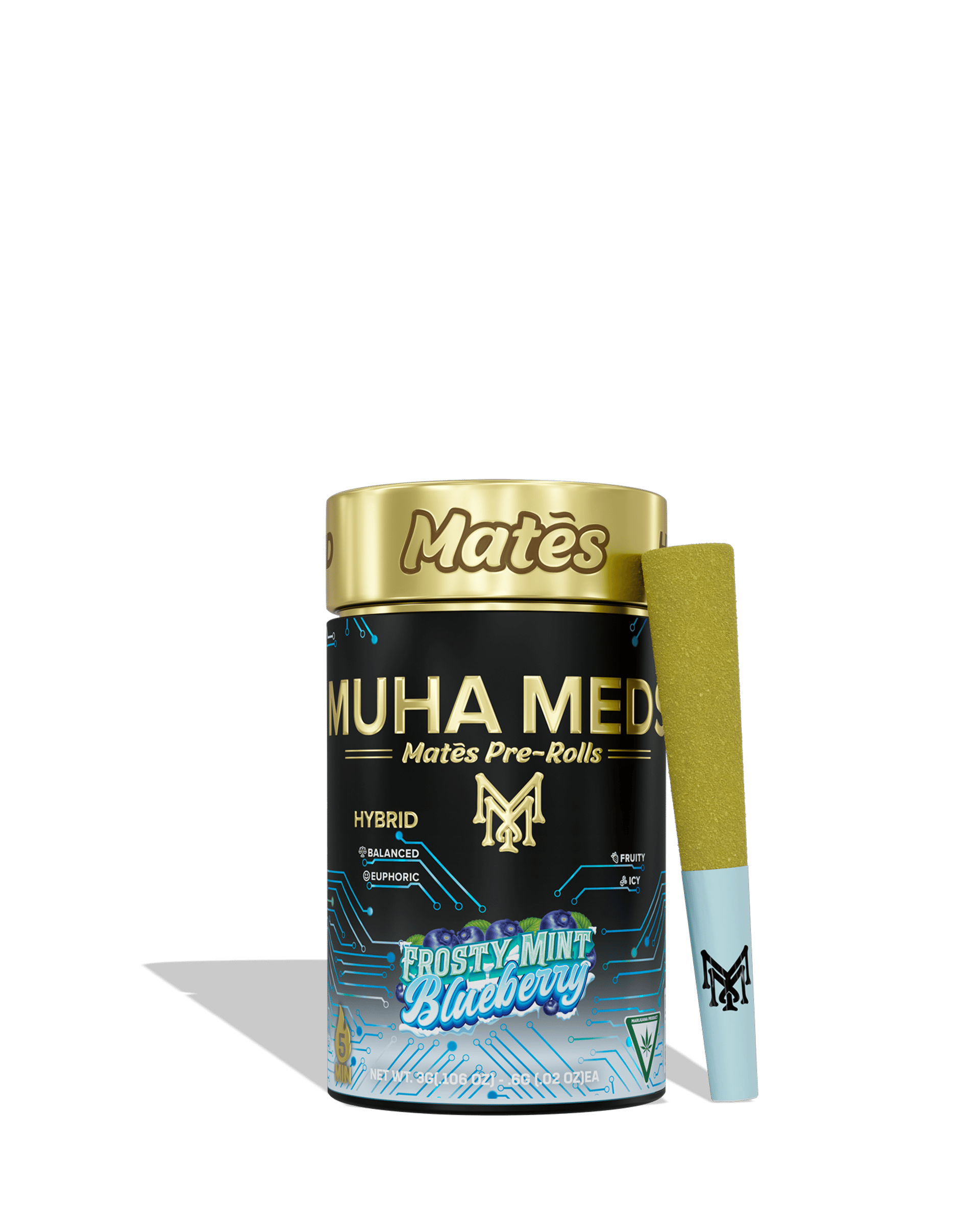 Frosty Mint Blueberry Mates Infused Preroll 5-pack