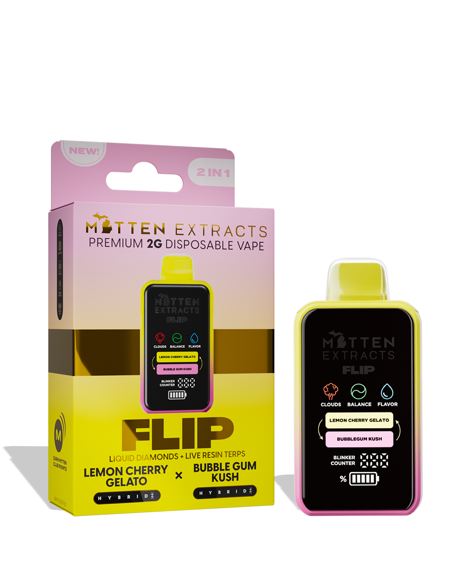 Lemon Cherry Gelato X Bubble Gum Kush Flip Disposable Cart 2g, 1 of 1