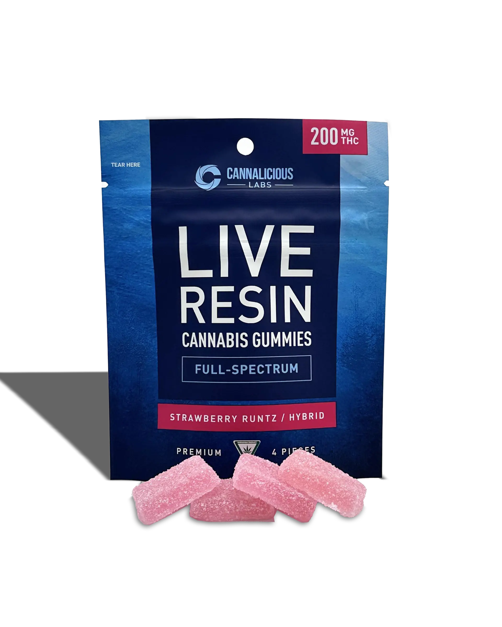Strawberry Runtz Live Resin Gummies 4x50mg