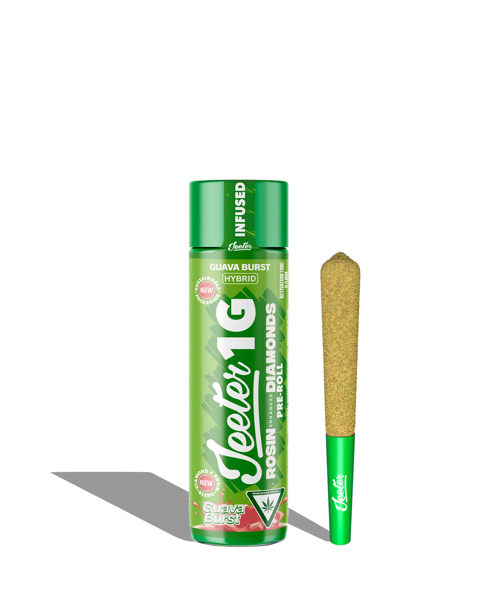 Live Rosin Enhanced Jeeter Guava Burst Infused Preroll 1g