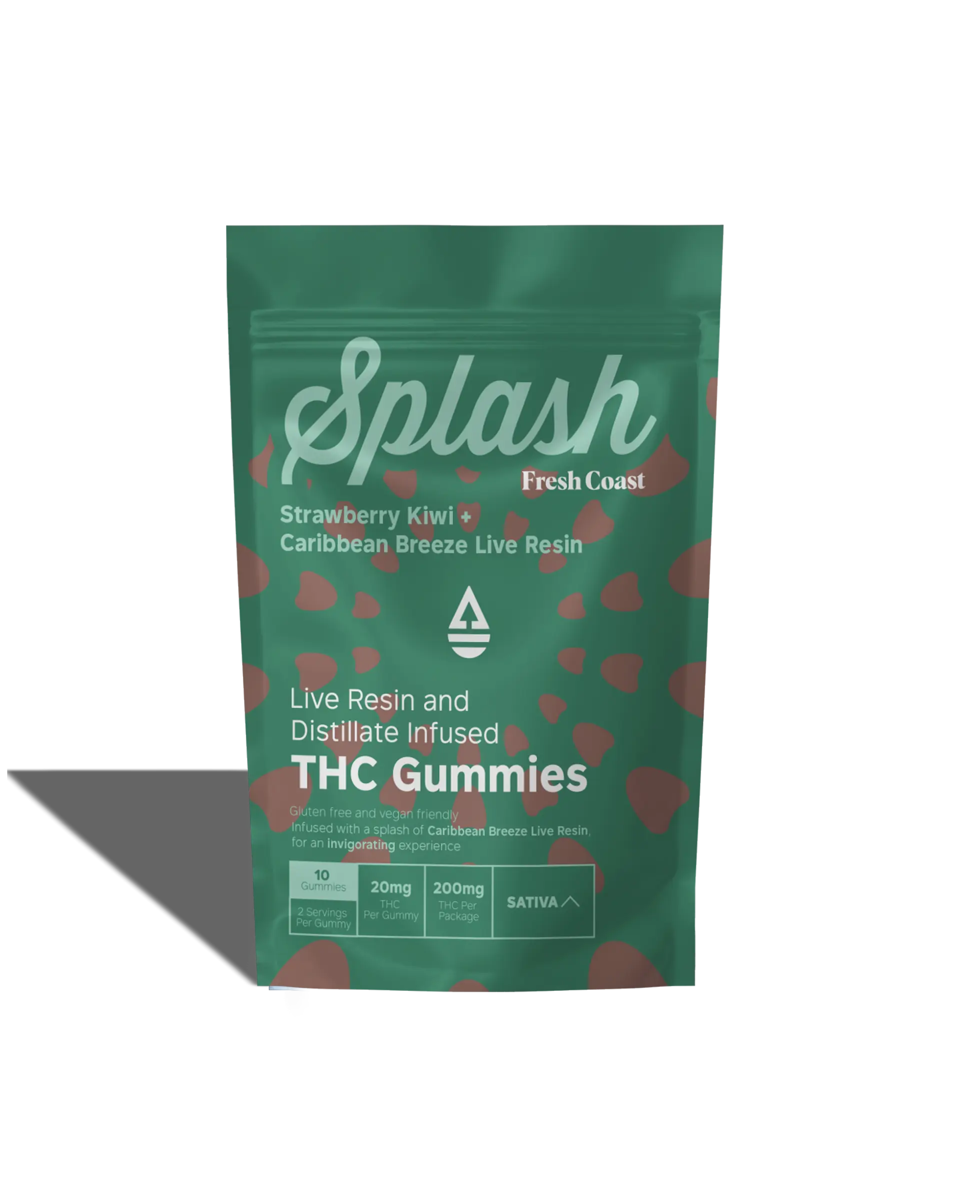 Strawberry Kiwi + Caribbean Breeze Live Resin Infused Gummies 10x20mg