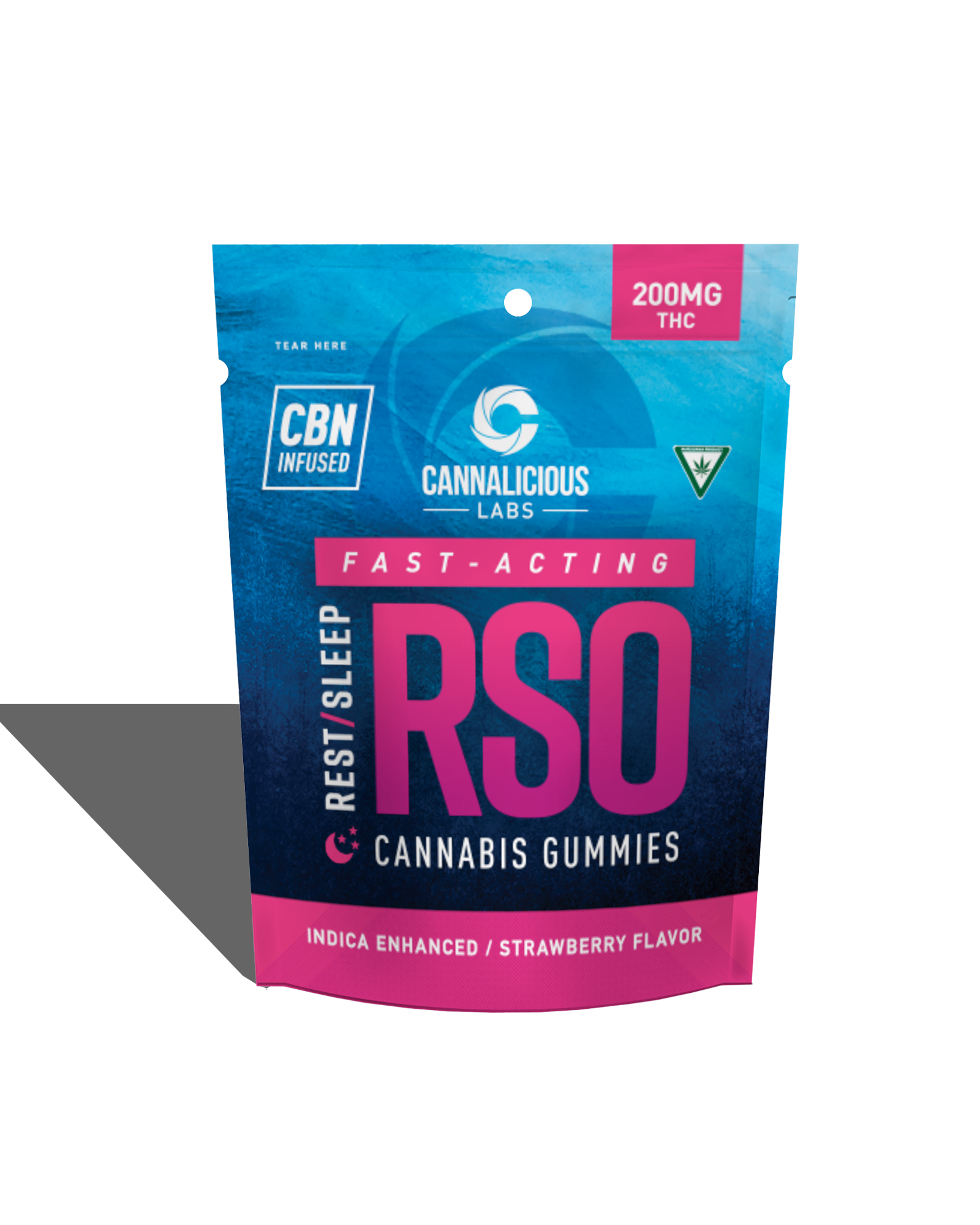 Strawberry Rest RSO Gummies 10x20mg, 1 of 1