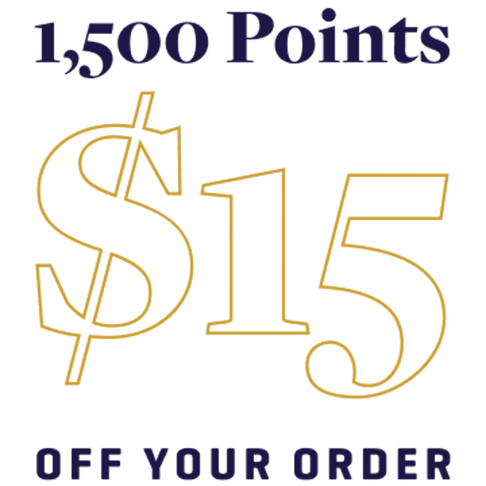 Earn 1,500 Points, Get $15 Off