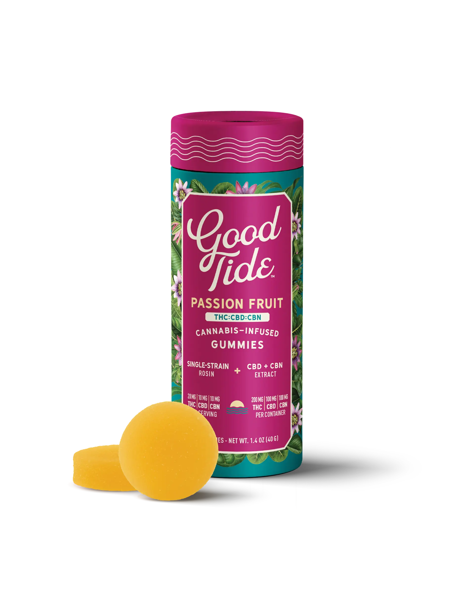 Passion Fruit 2:1:1 THC:CBD:CBN Hash Rosin Gummies 10x20mg