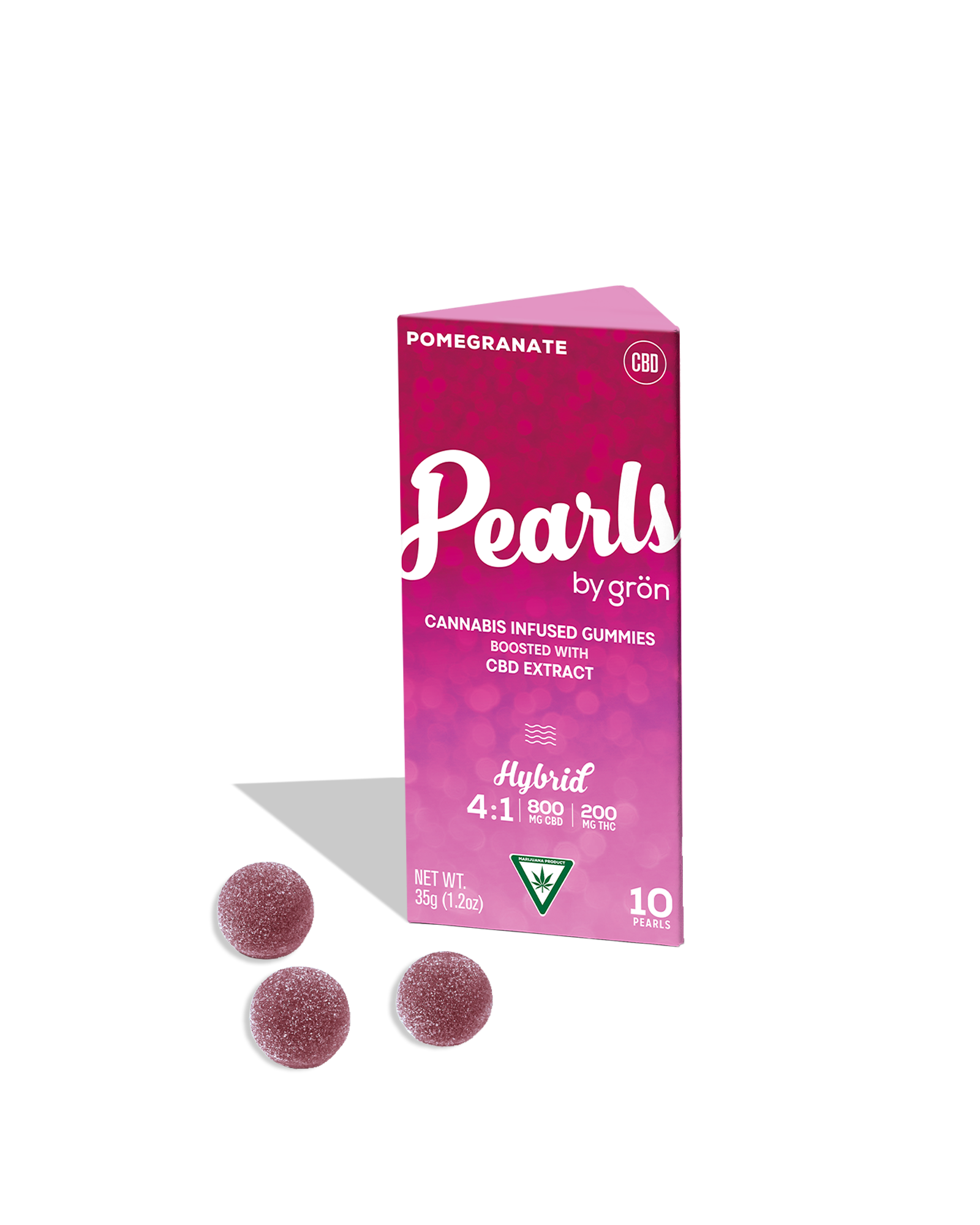 Pomegranate 4:1 CBD:THC Pearls Gummies 10x20mg, 1 of 1