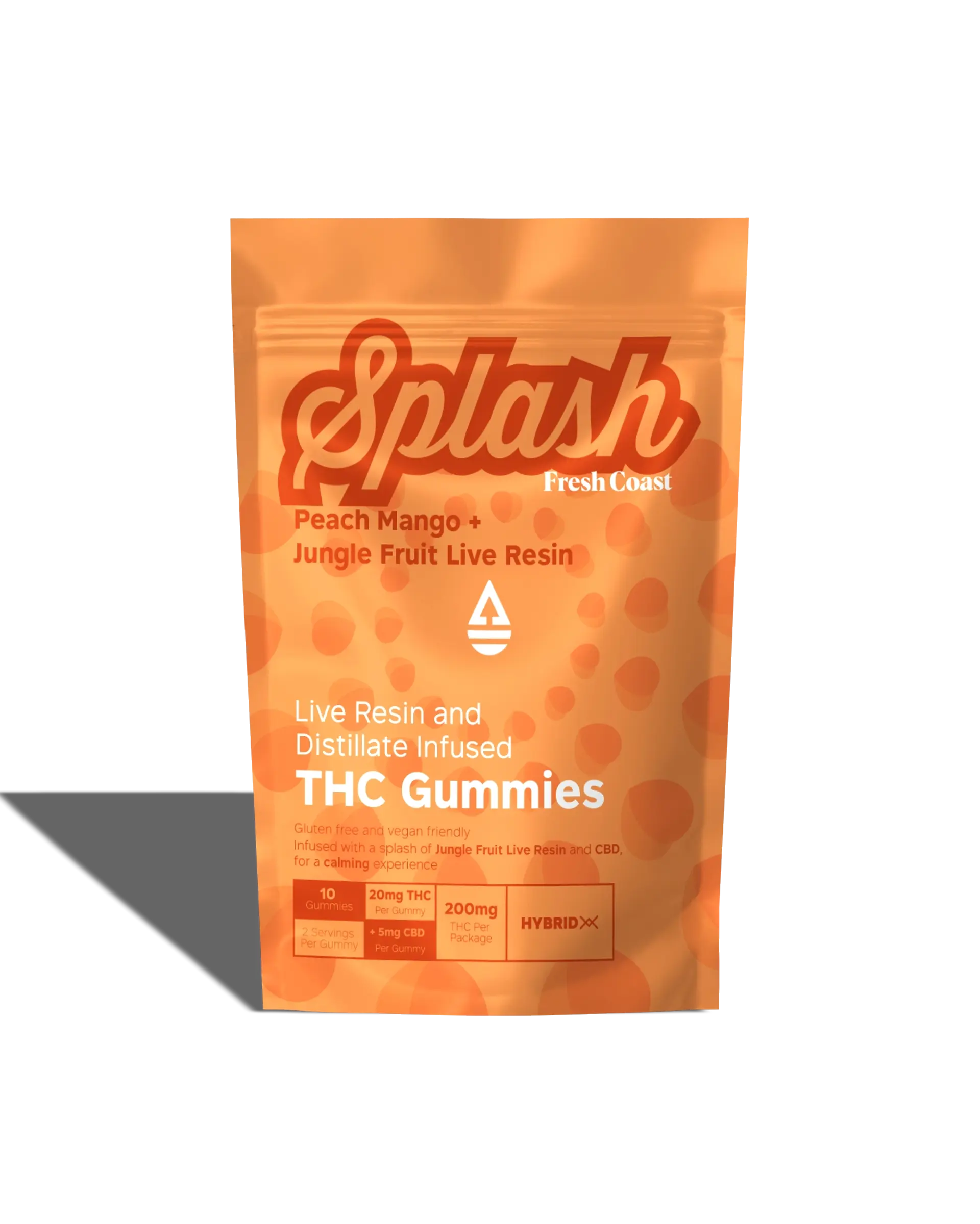 Peach Mango + Jungle Fruit Live Resin Infused Gummies 10x20mg