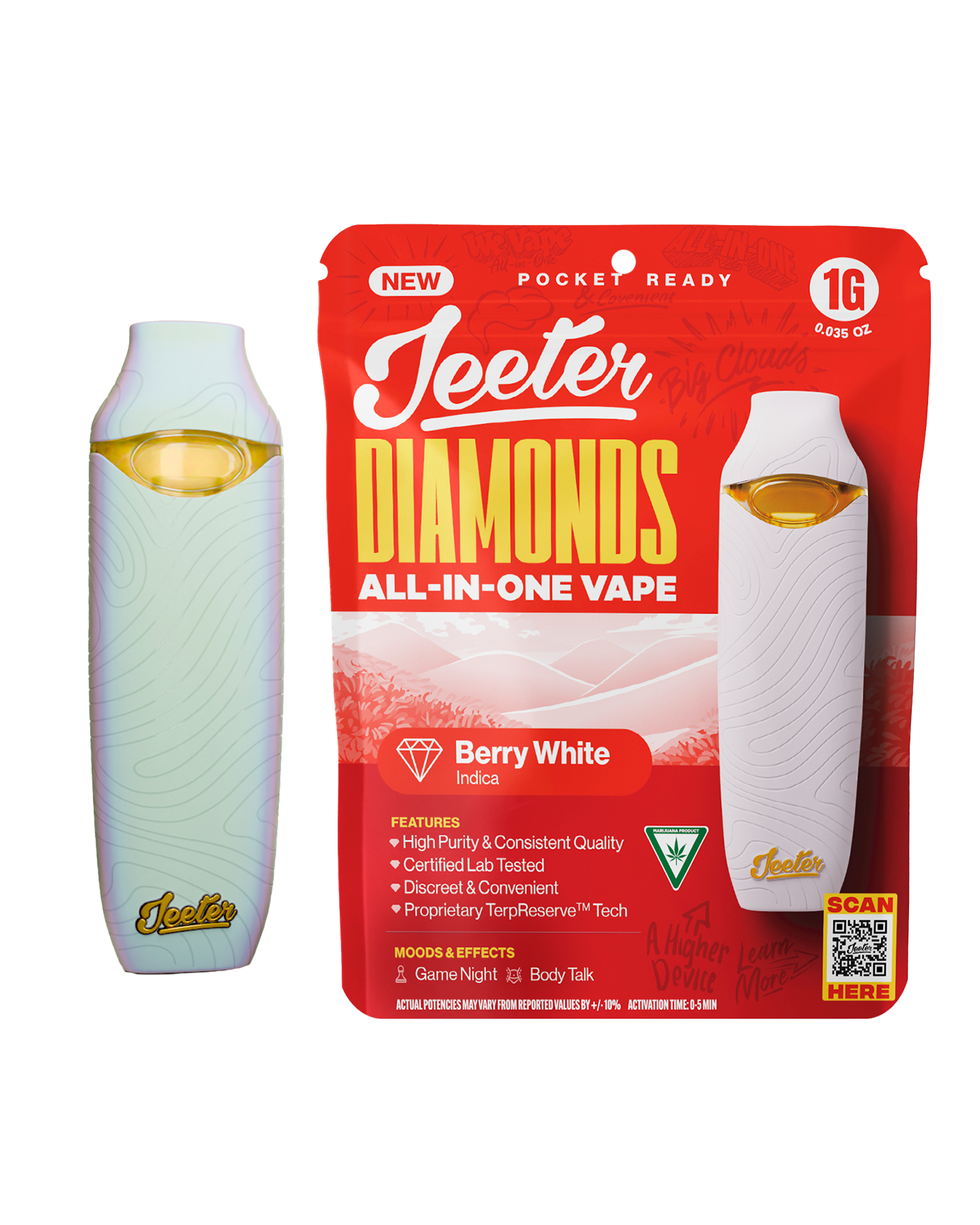 Berry White Disposable Cart 1g, 1 of 1