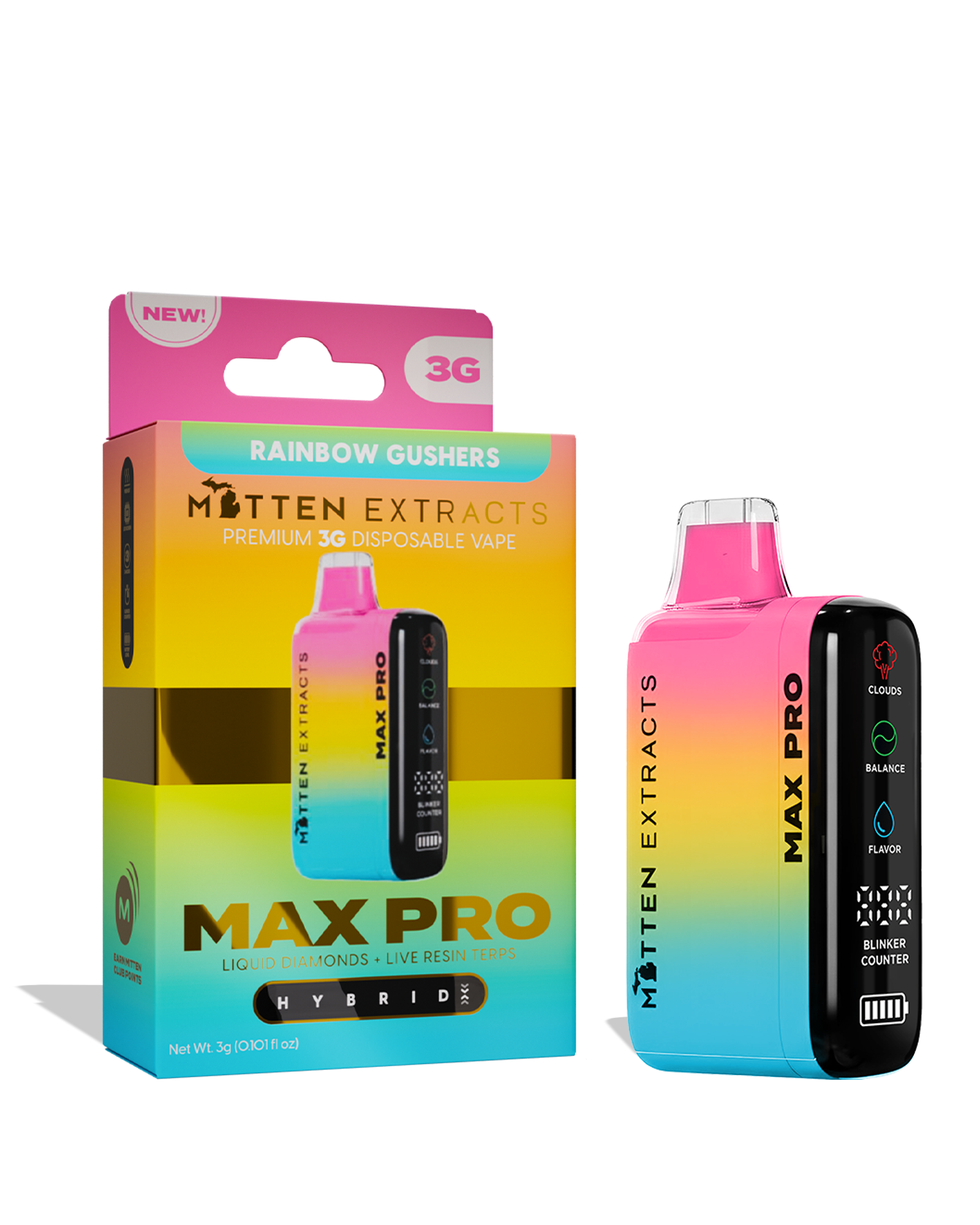 Rainbow Gushers Max Pro Disposable Cart 3g, 1 of 1