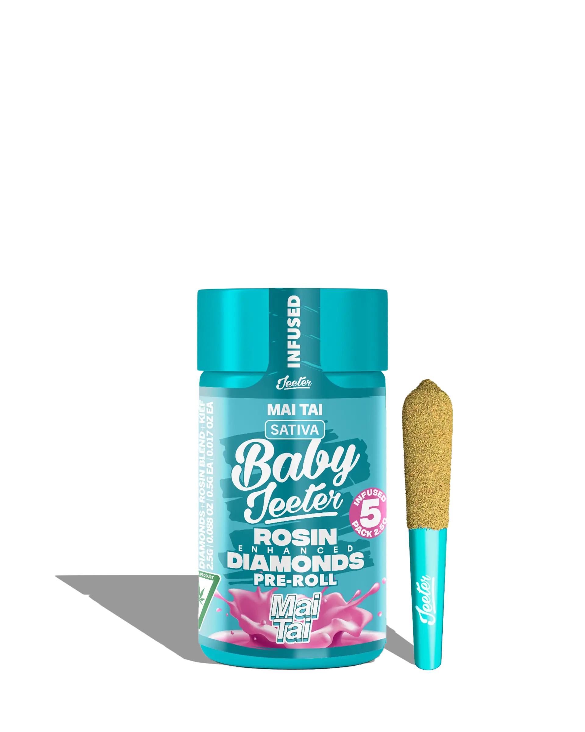 Live Rosin Enhanced Baby Jeeter Mai Tai Infused Preroll 5-pack