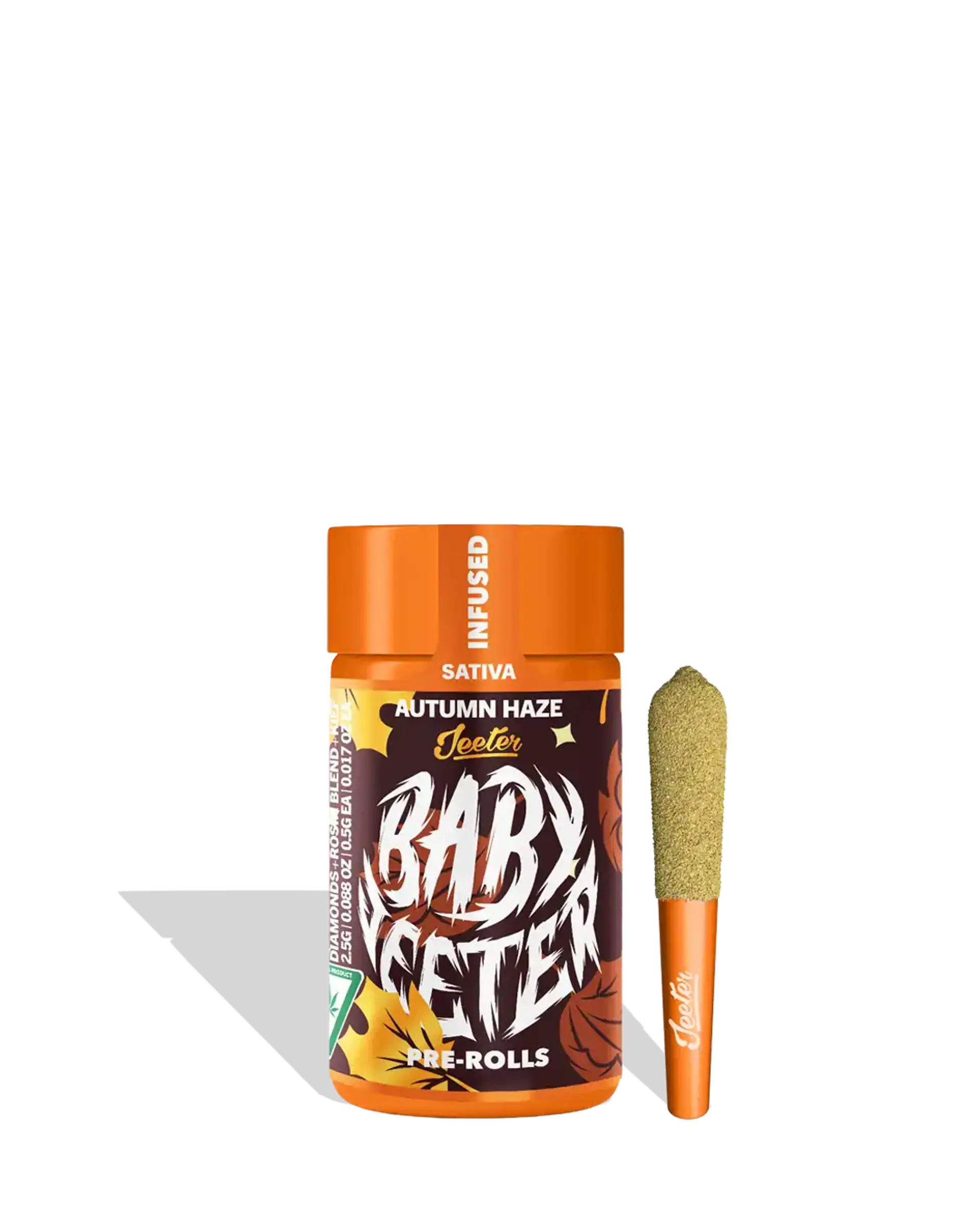 Live Rosin Enhanced Baby Jeeter Autumn Haze Infused Preroll 5-pack