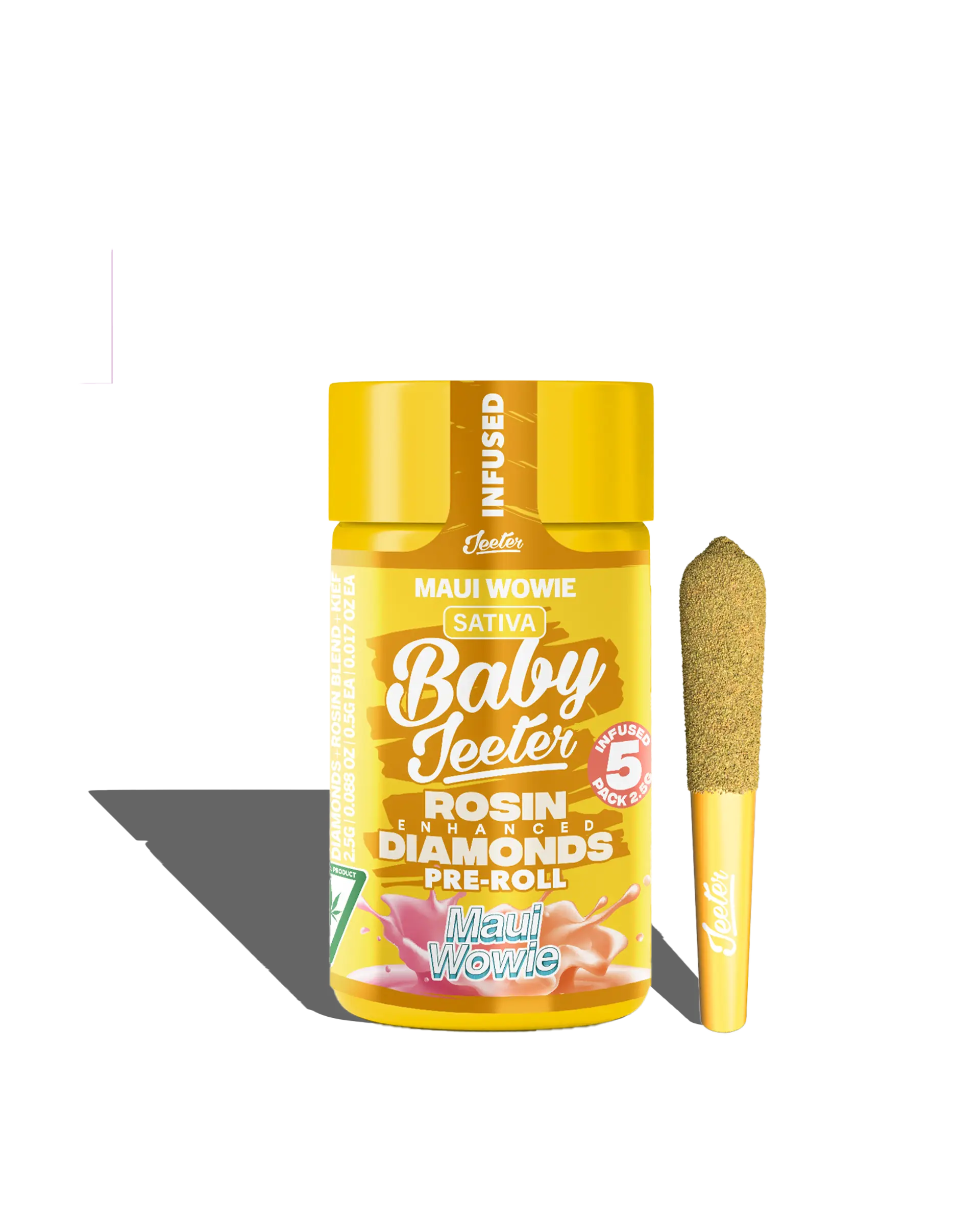 Live Rosin Enhanced Baby Jeeter Maui Wowie Infused Preroll 5-pack
