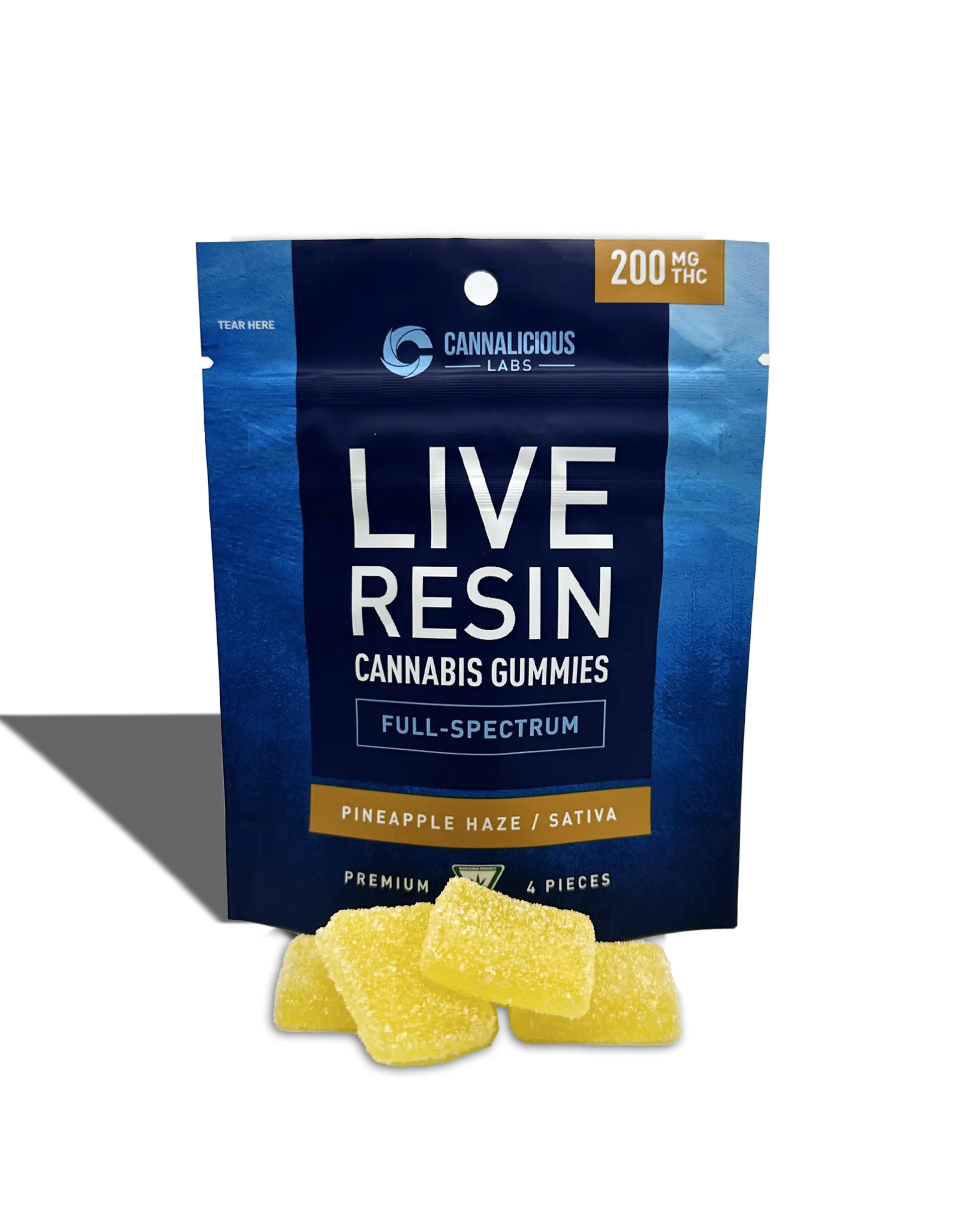 Pineapple Haze Live Resin Gummies 4x50mg