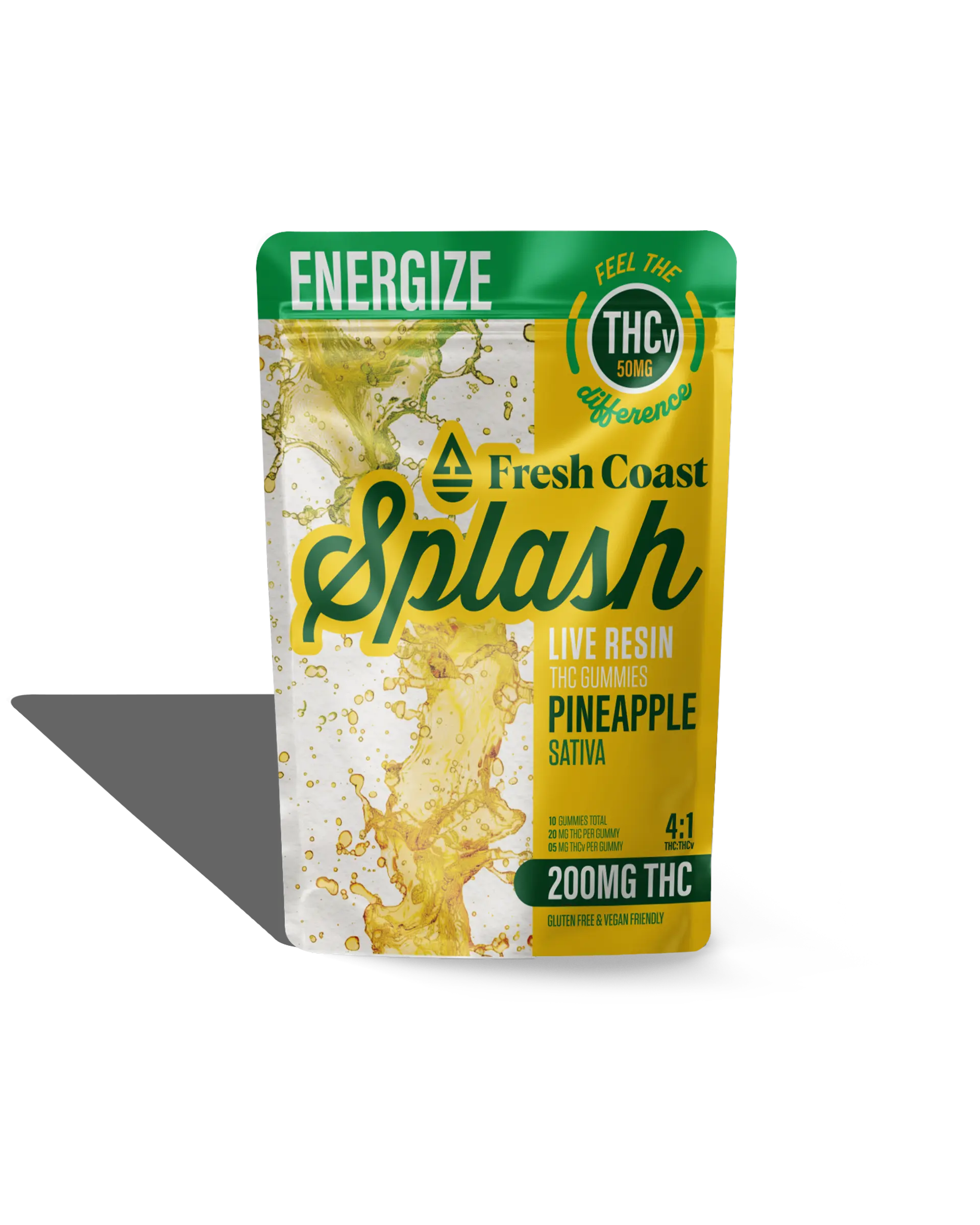 Pineapple 4:1 THC:THCv Live Resin Infused Gummies 10x20mg