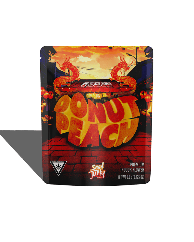 Donut Peach official packaging artwork, as labeled by the cited image source