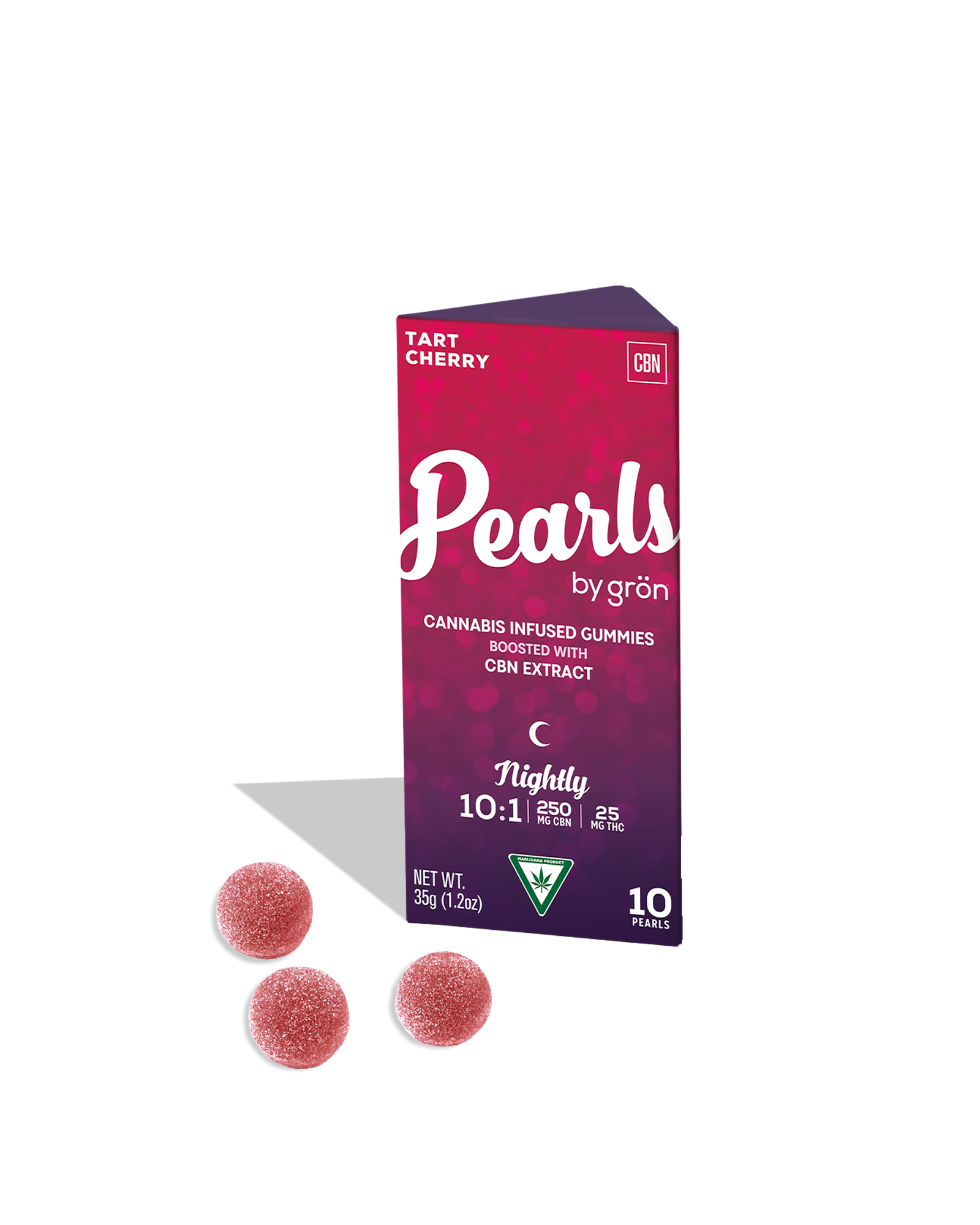 Tart Cherry 10:1 CBN:THC Pearls Gummies 10x2.5mg, 1 of 1