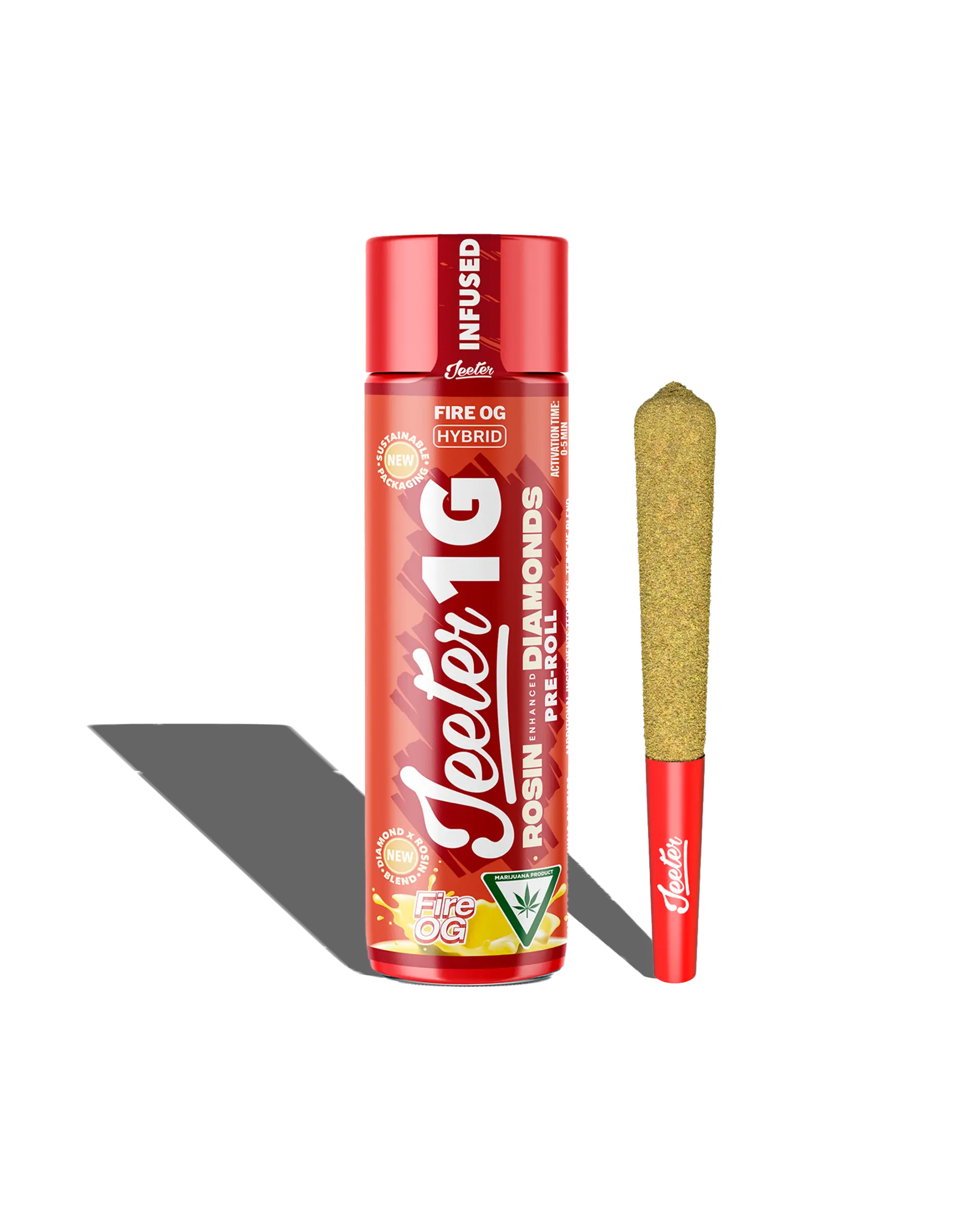Live Rosin Enhanced Jeeter Fire OG Infused Preroll 1g