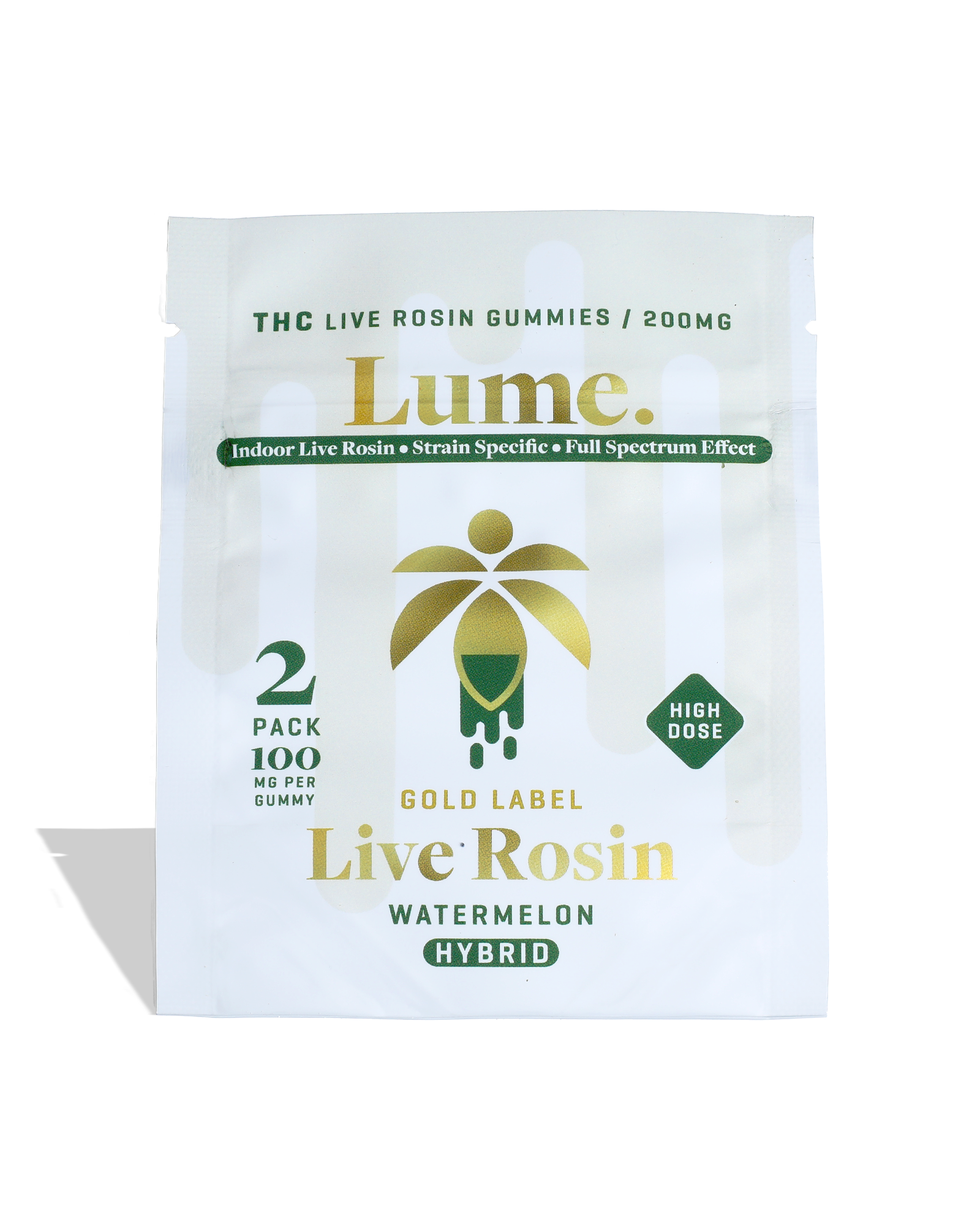 Watermelon High Dose Live Rosin Gummies 2x100mg, 1 of 1