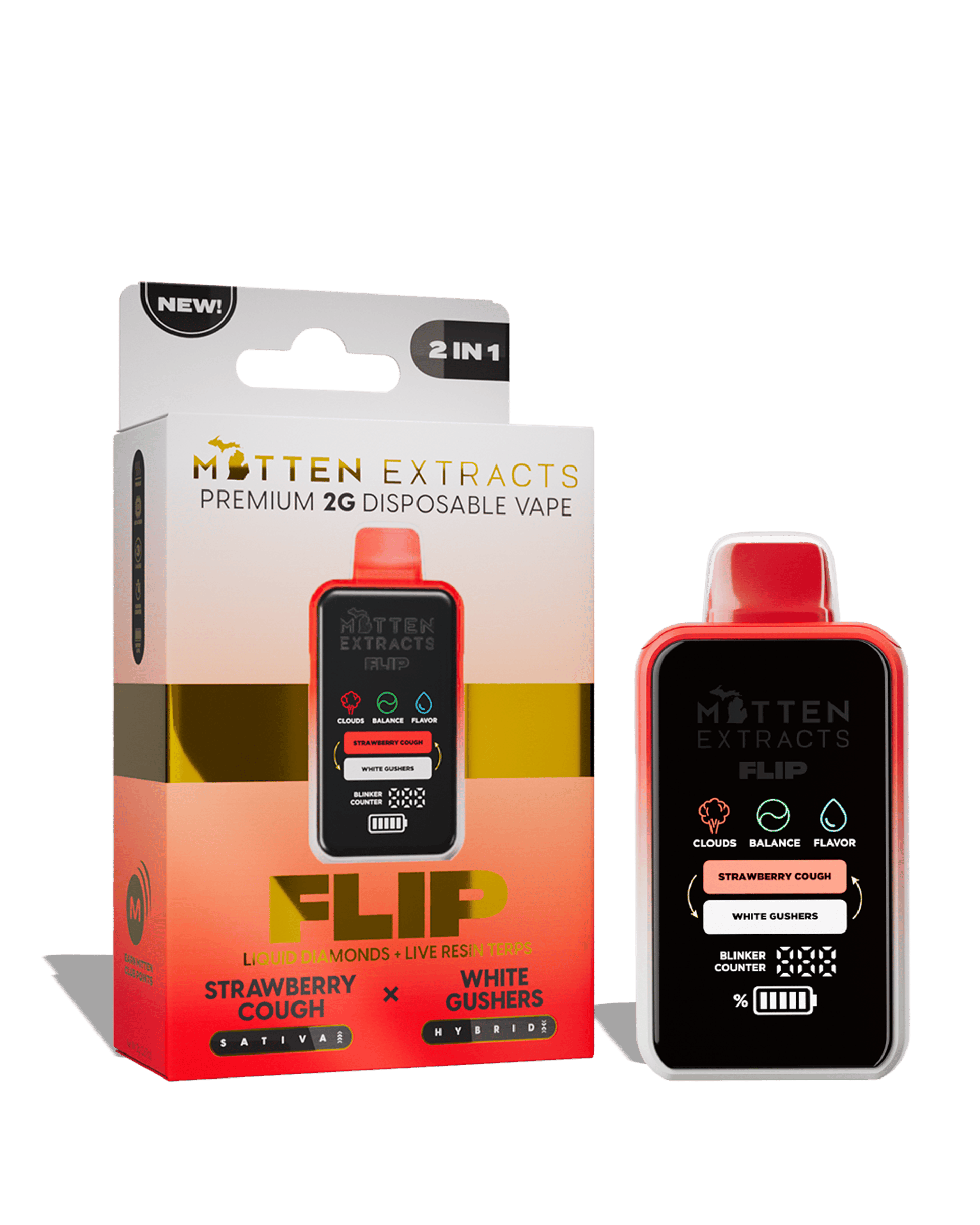 Strawberry Cough X White Gushers Flip Disposable Cart 2g