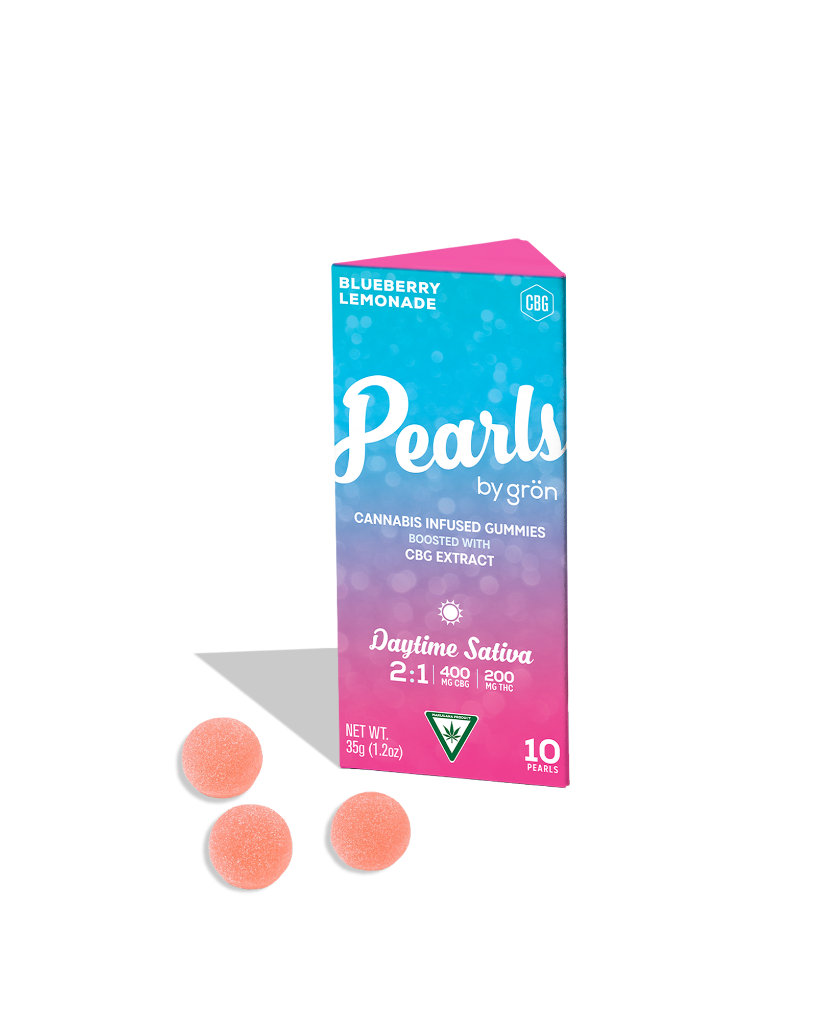 Blueberry Lemonade 2:1 CBG:THC Pearls Gummies 10x20mg, 1 of 1
