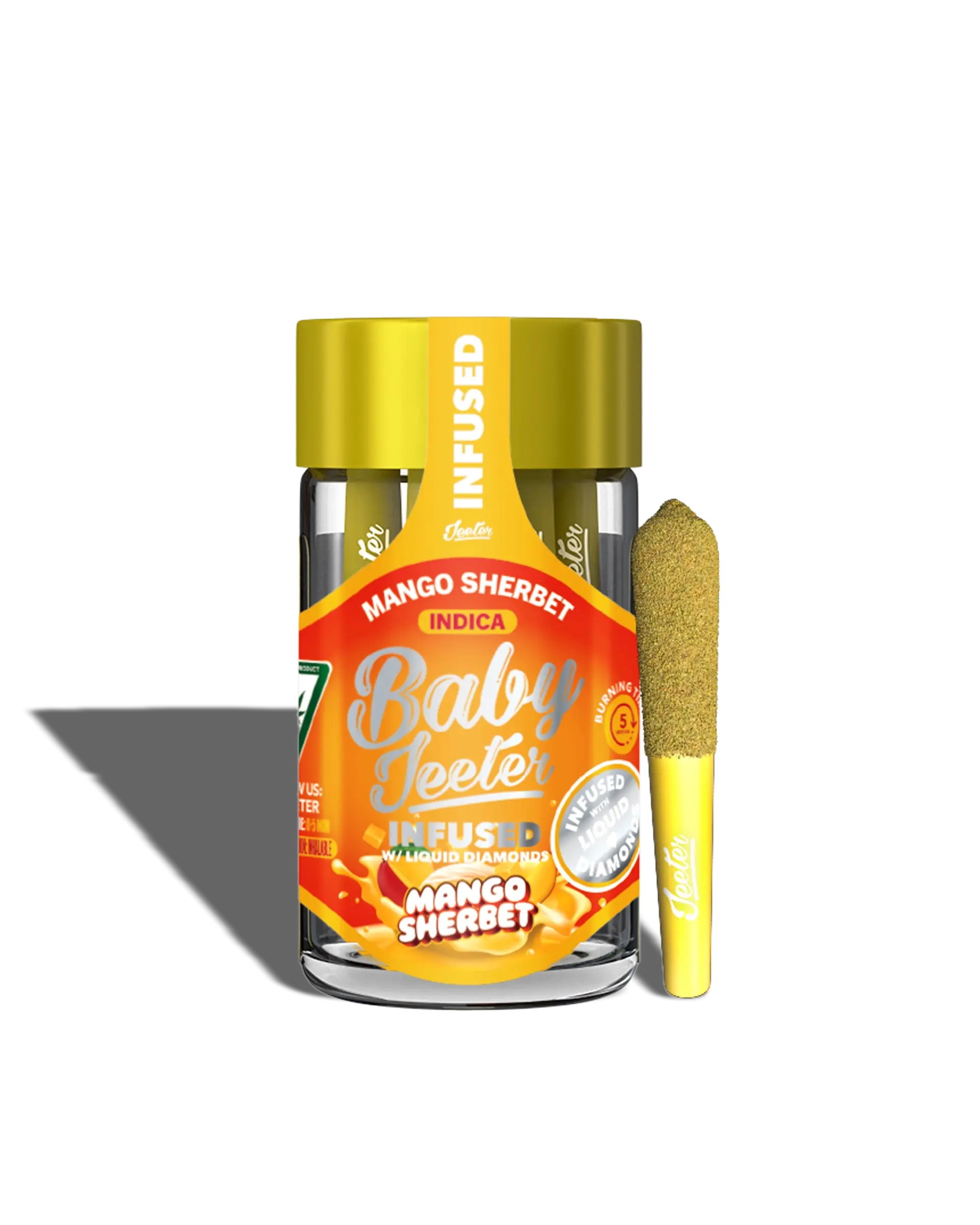 Baby Jeeter Mango Sherbet Infused Preroll 5-pack