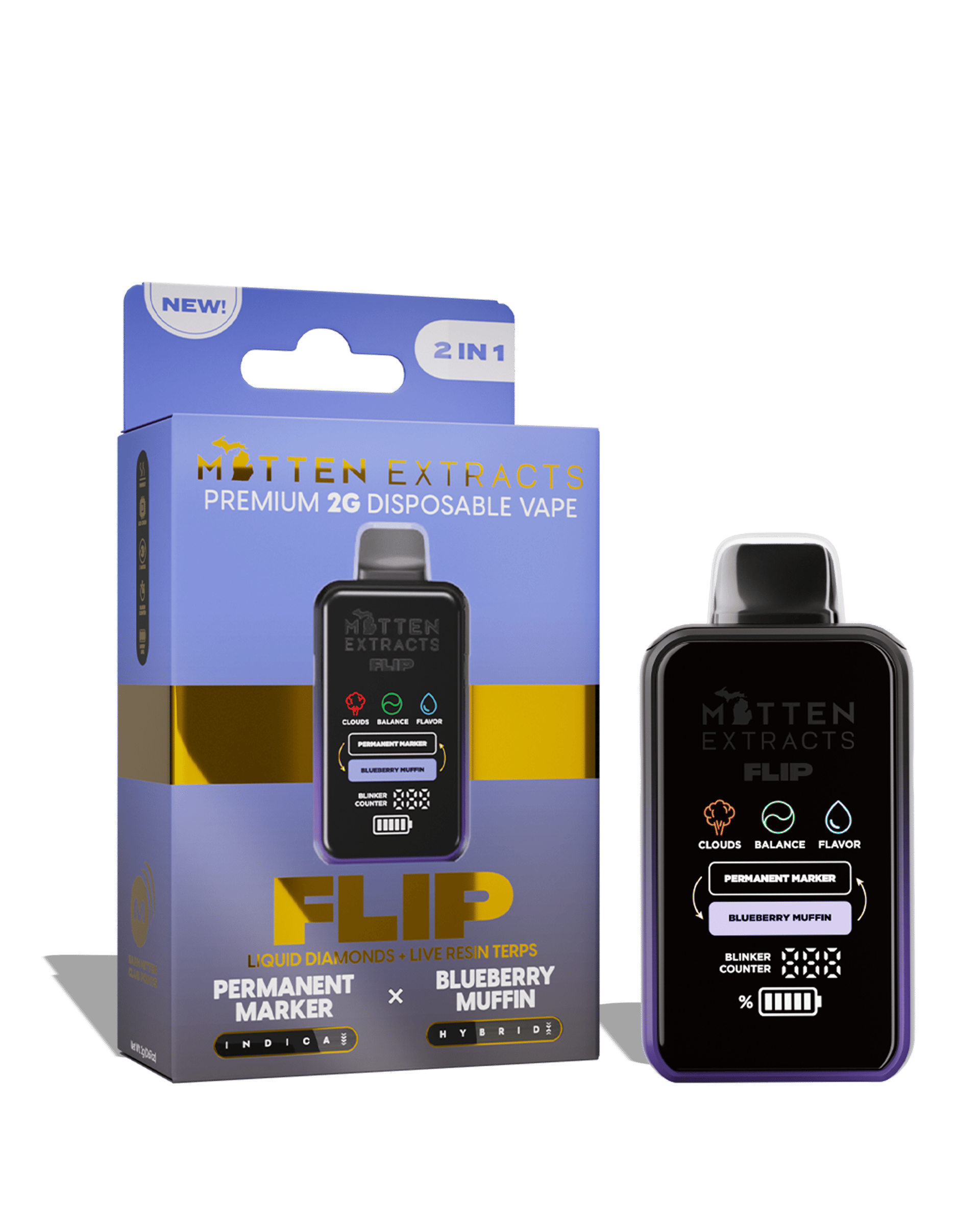 Permanent Marker X Blueberry Muffin Flip Disposable Cart 2g