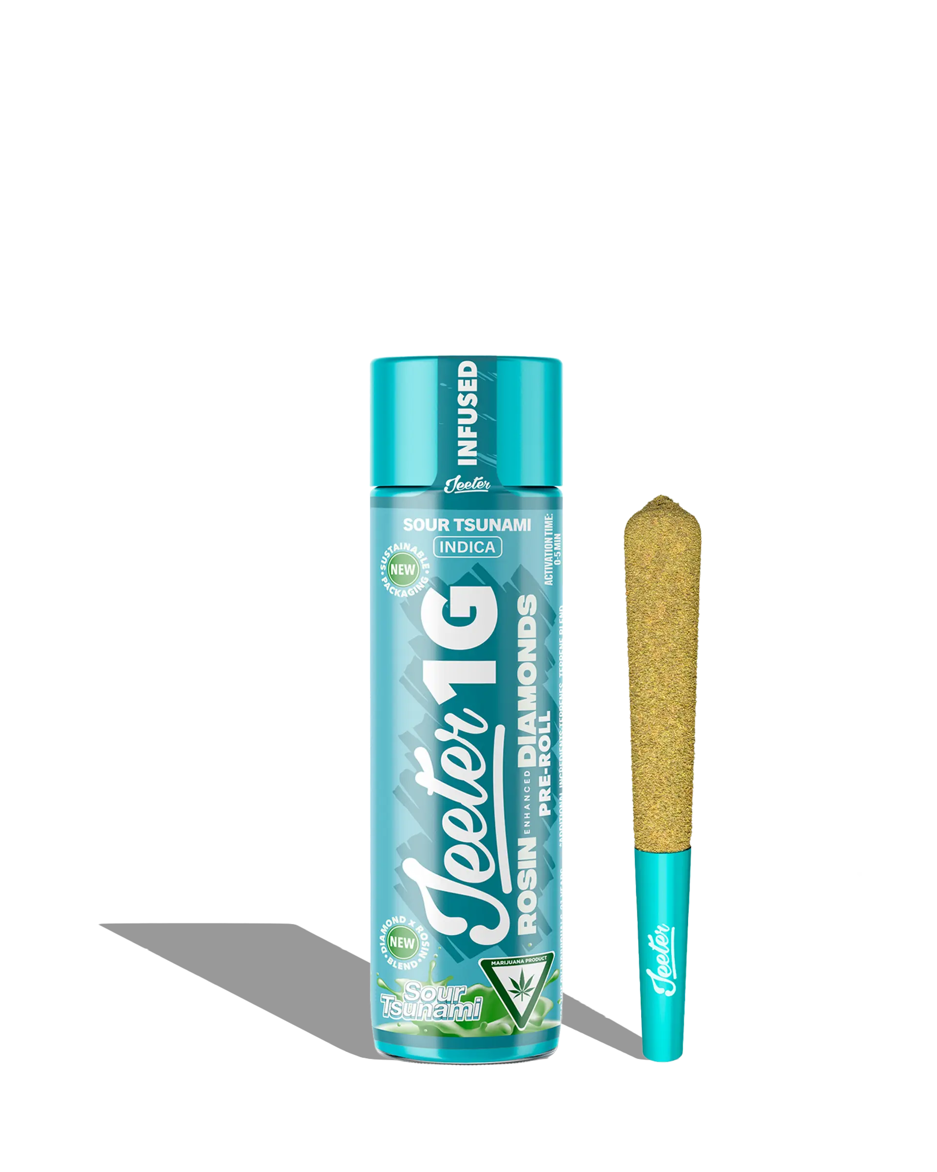 Live Rosin Enhanced Jeeter Sour Tsunami Infused Preroll 1g