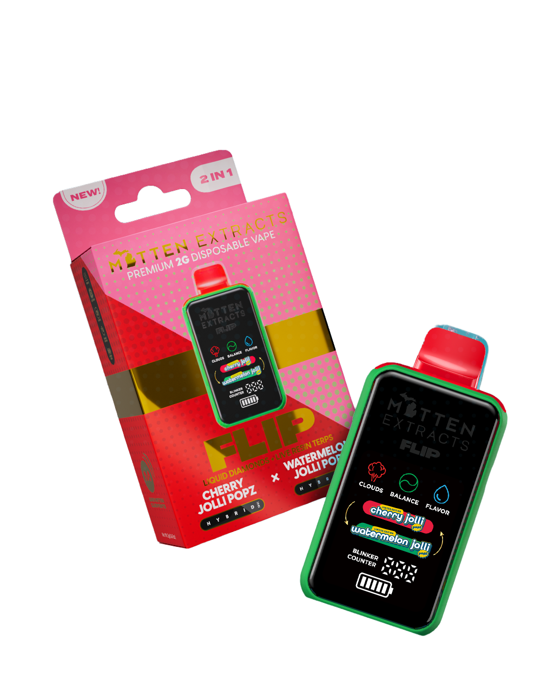 Cherry Jolli Popz X Watermelon Jolli Popz Flip Disposable Cart 2g, 1 of 1