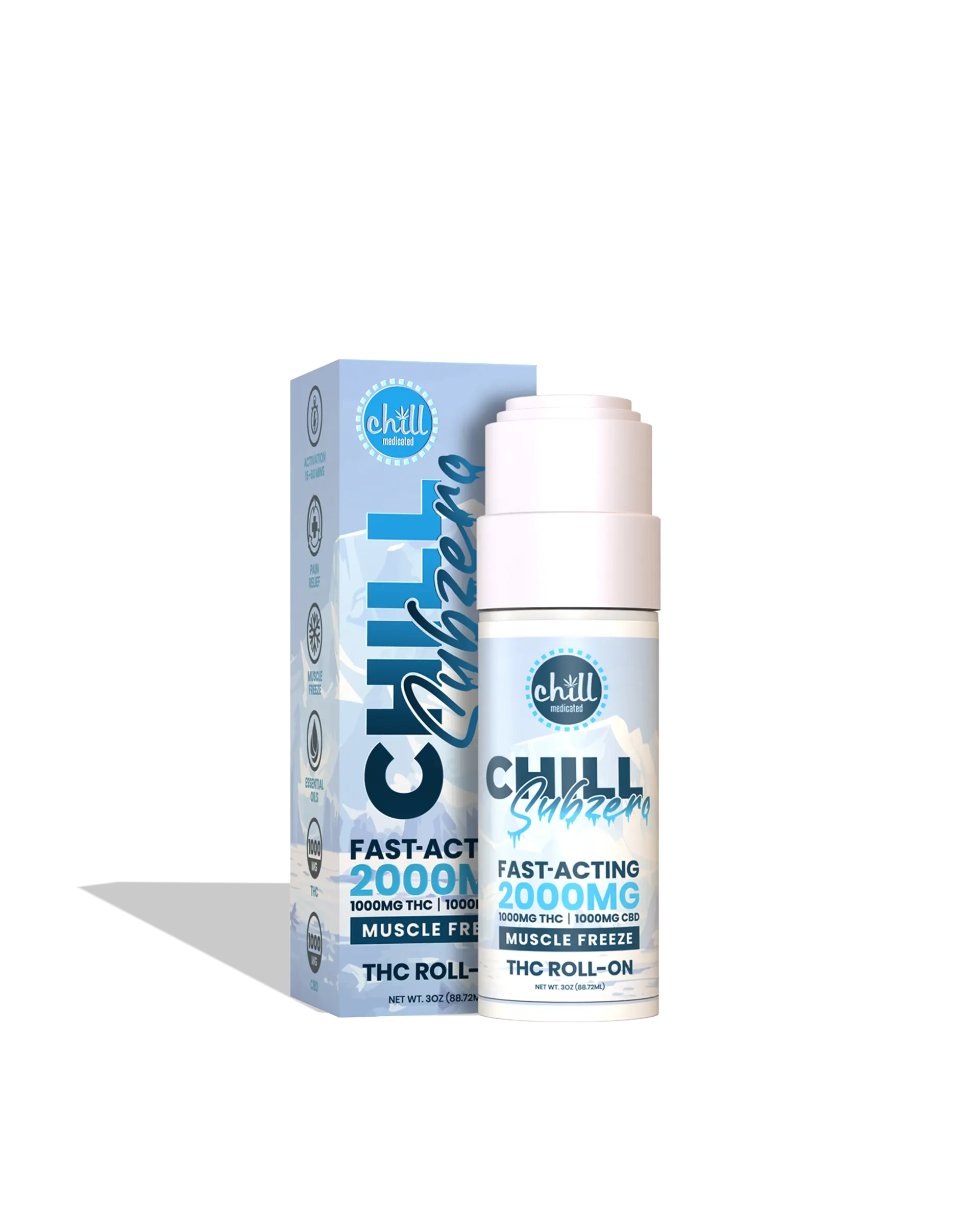 Subzero Roll-on Muscle Freeze 1:1 THC:CBD 1000mg
