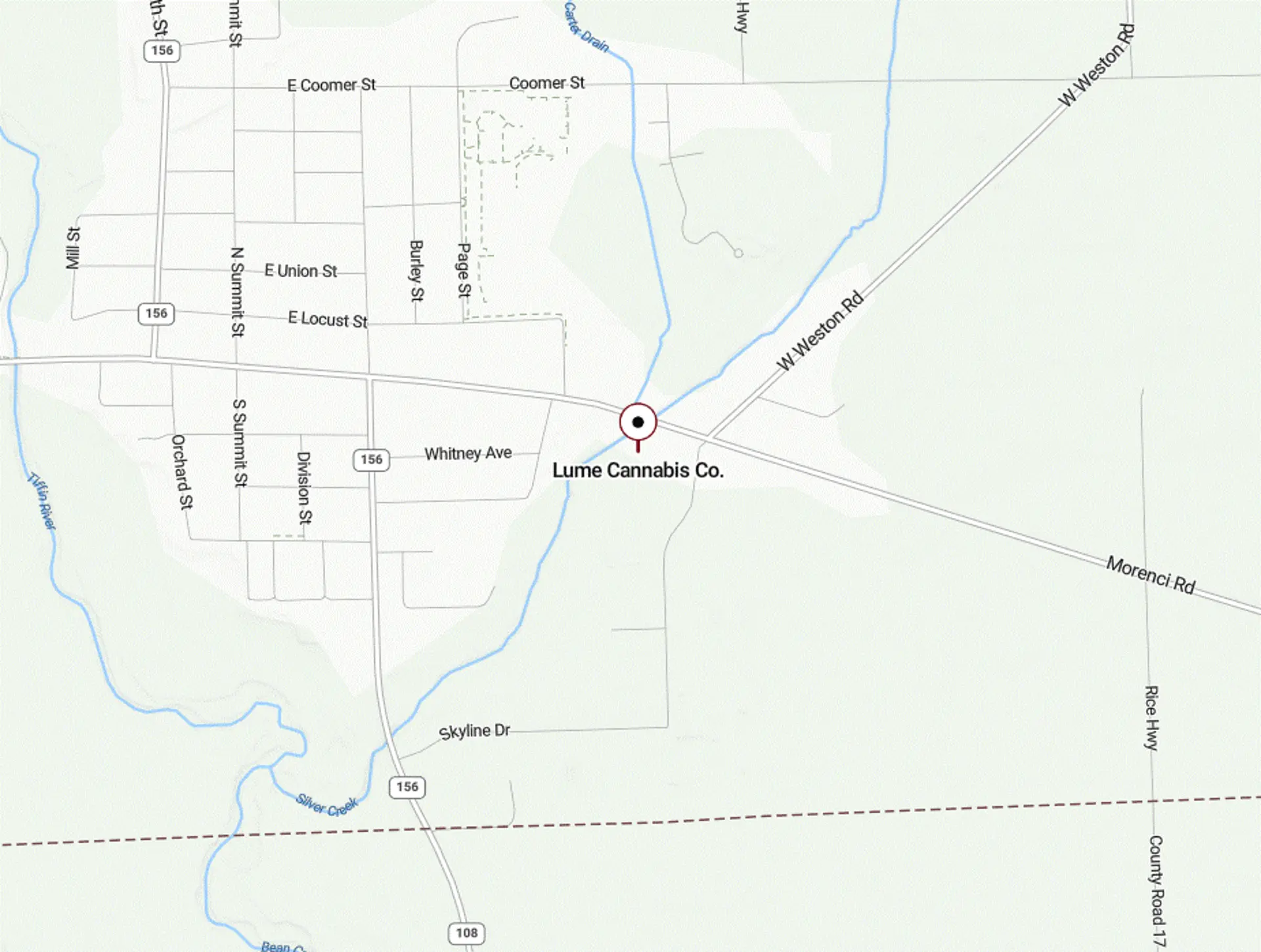 Location of Lume Cannabis dispensary in Morenci, MI