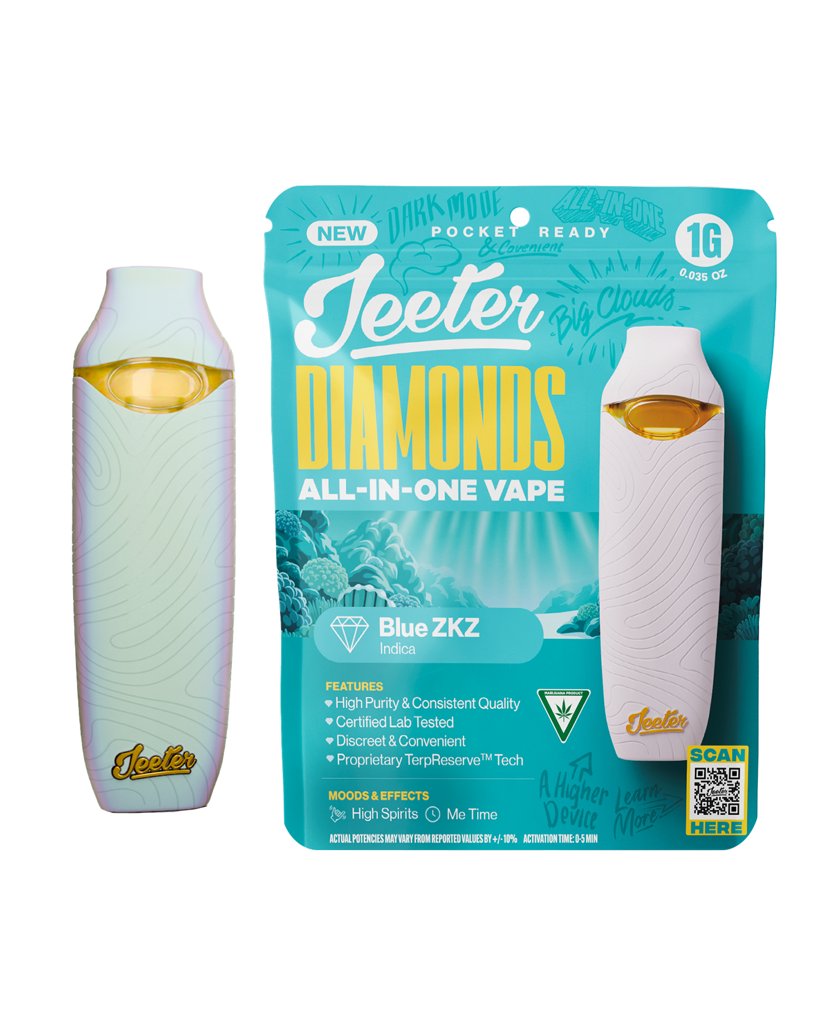 Blue ZKZ Disposable Cart 1g, 1 of 1