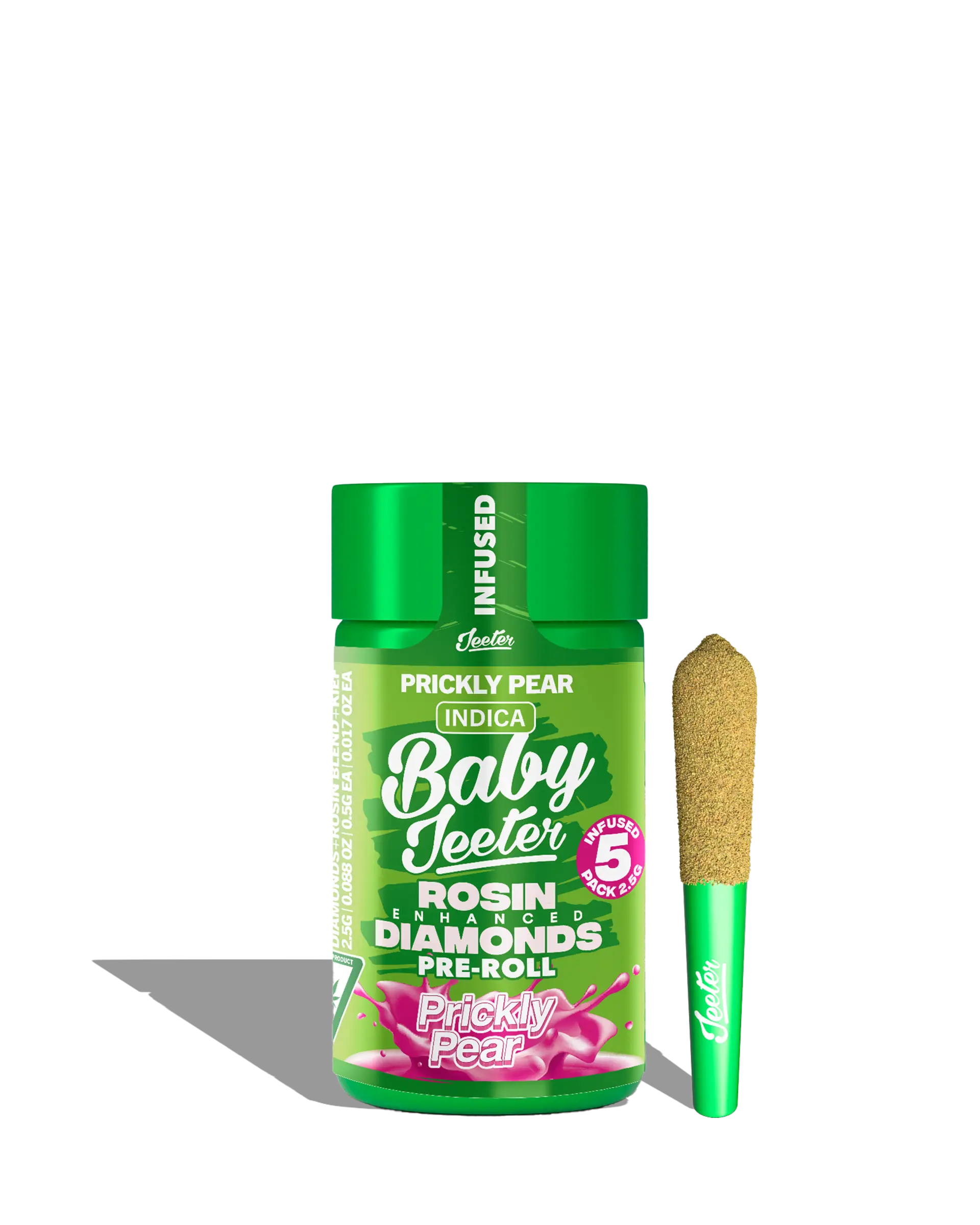 Live Rosin Enhanced Baby Jeeter Prickly Pear Infused Preroll 5-pack