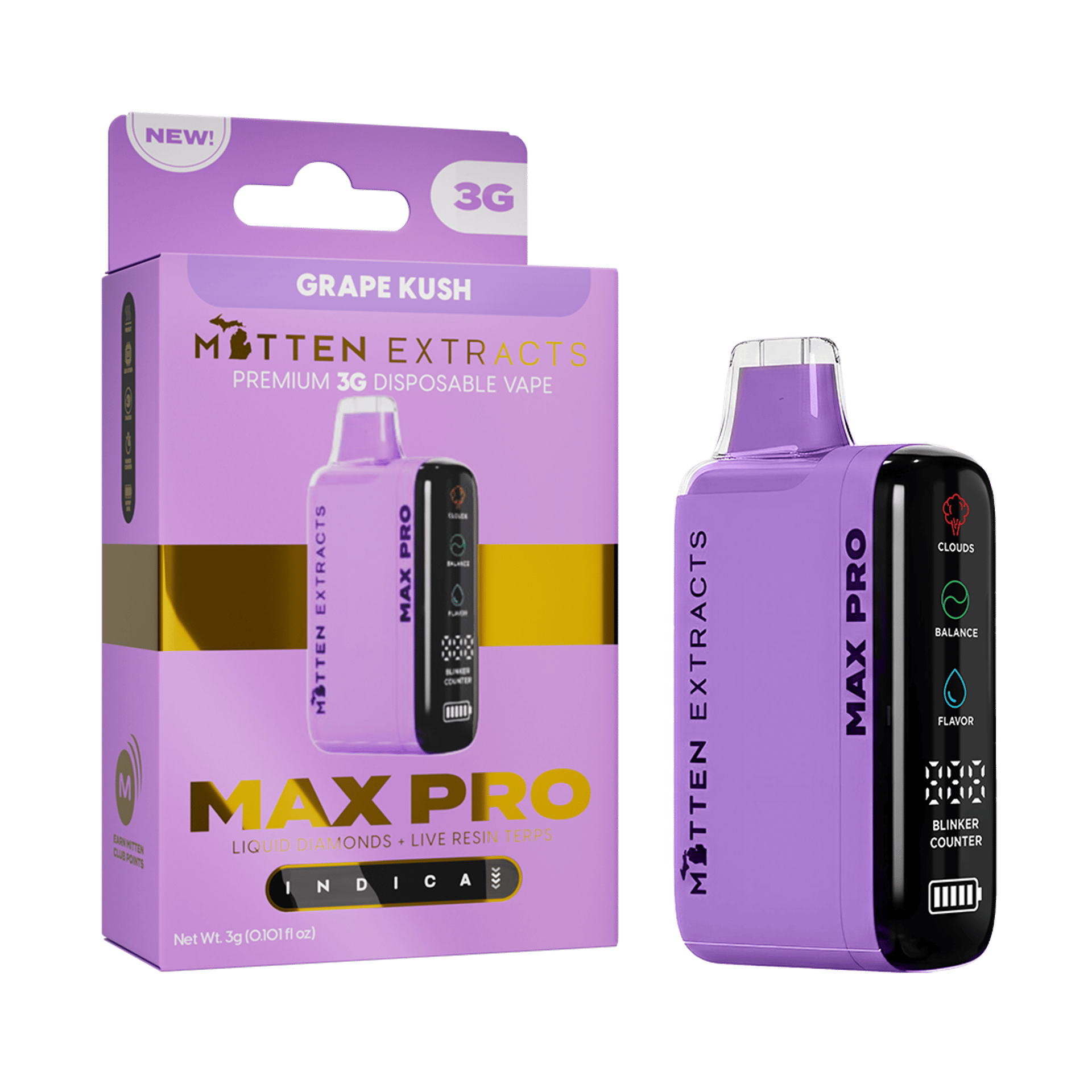 Grape Kush Max Pro Disposable Cart 3g
