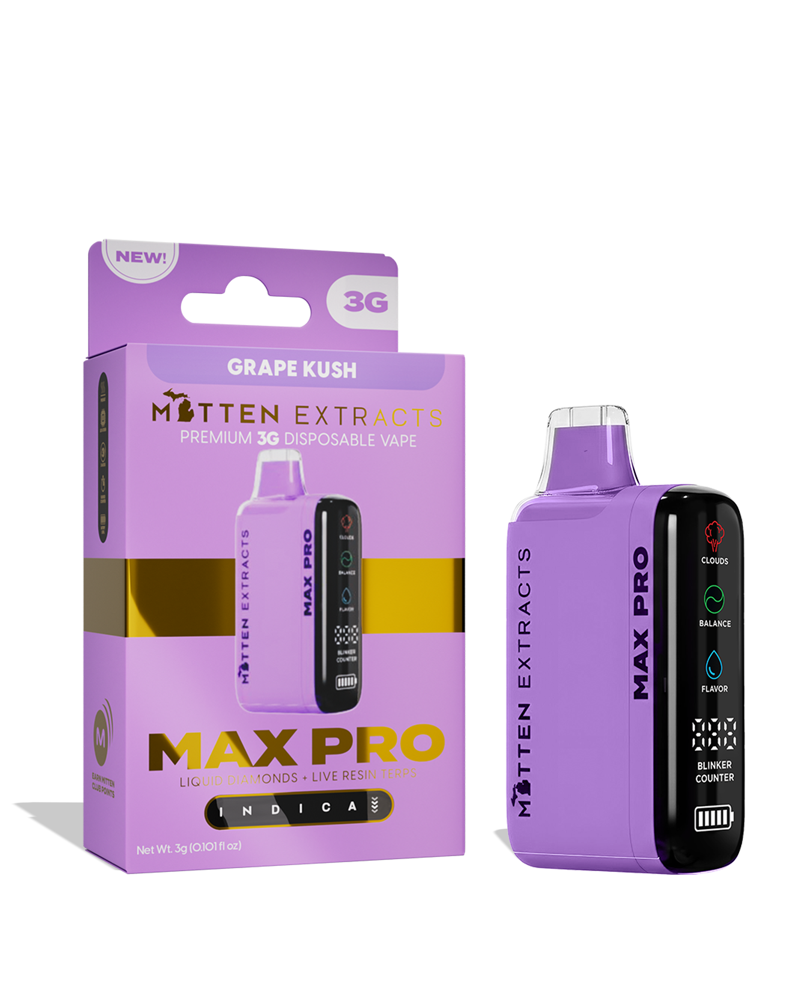 Grape Kush Max Pro Disposable Cart 3g, 1 of 1