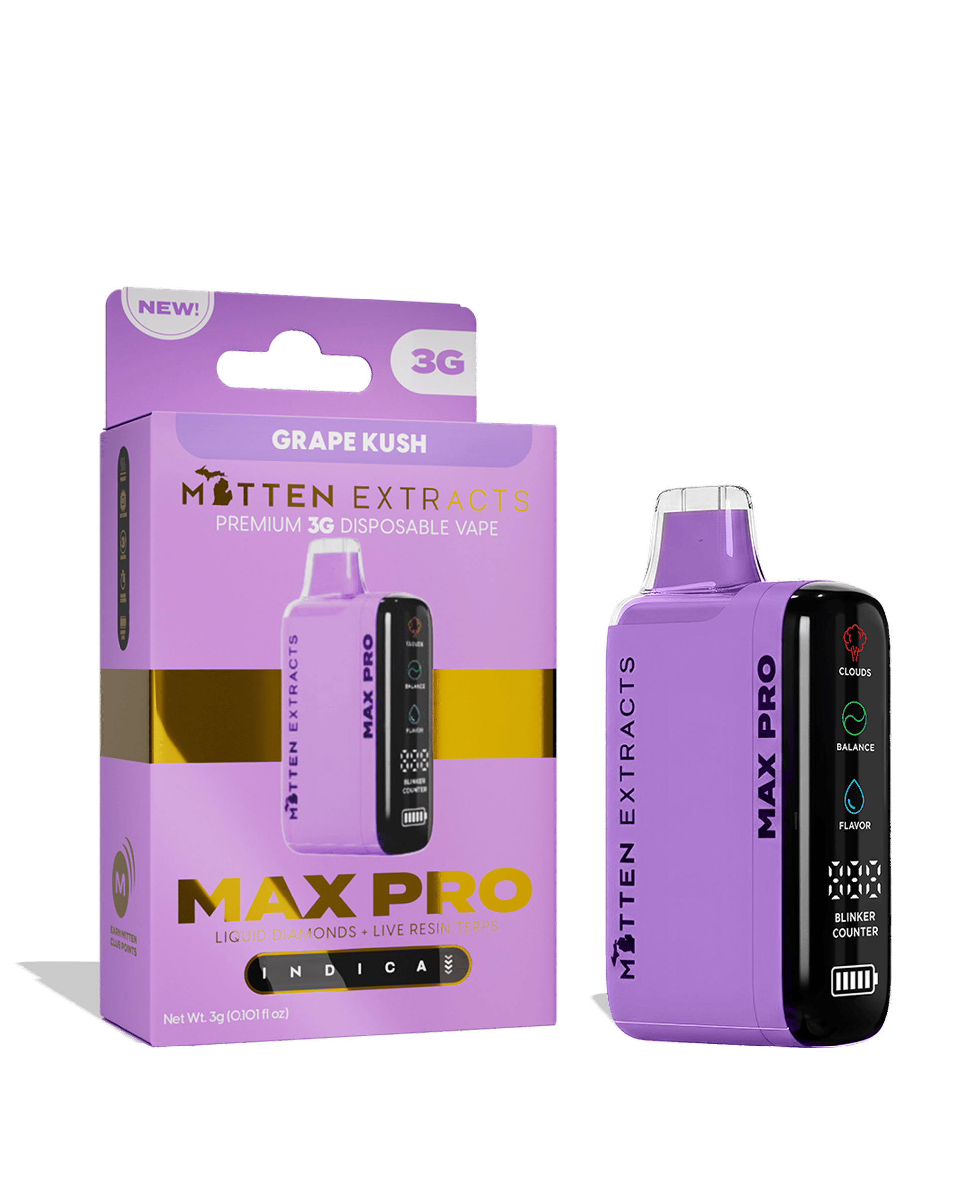 Grape Kush Max Pro Disposable Cart 3g