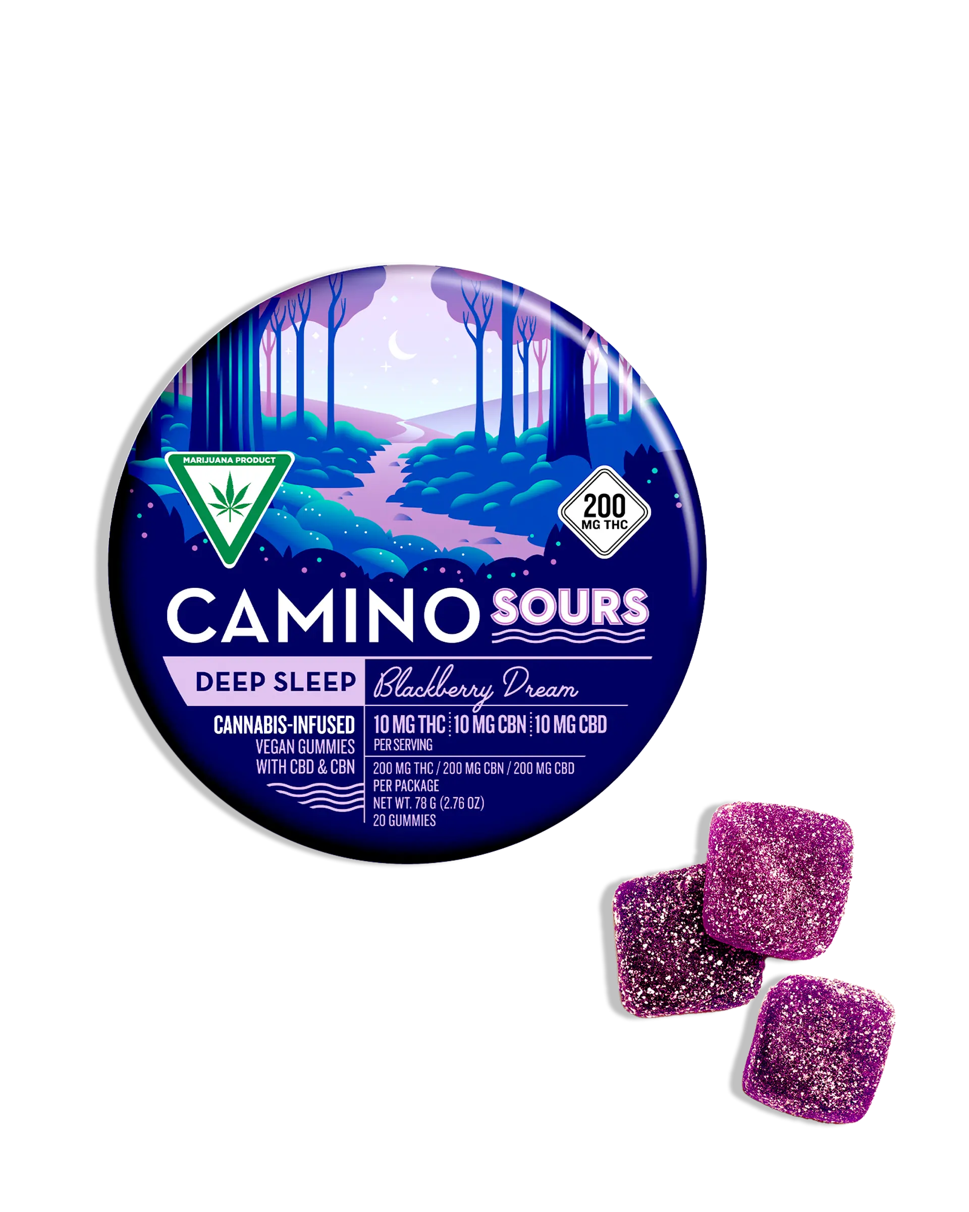 Sour Blackberry Dream 10:10:10 THC:CBD:CBN Gummies 20x10mg