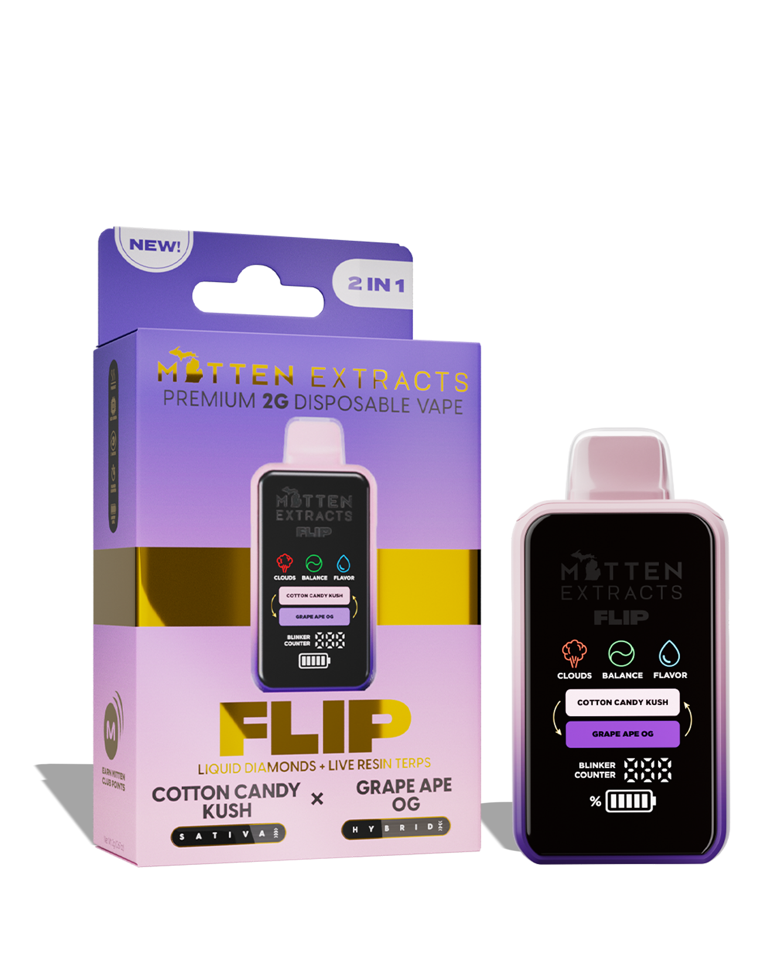 Cotton Candy Kush X Grape Ape Og Flip Disposable Cart 2g, 1 of 1