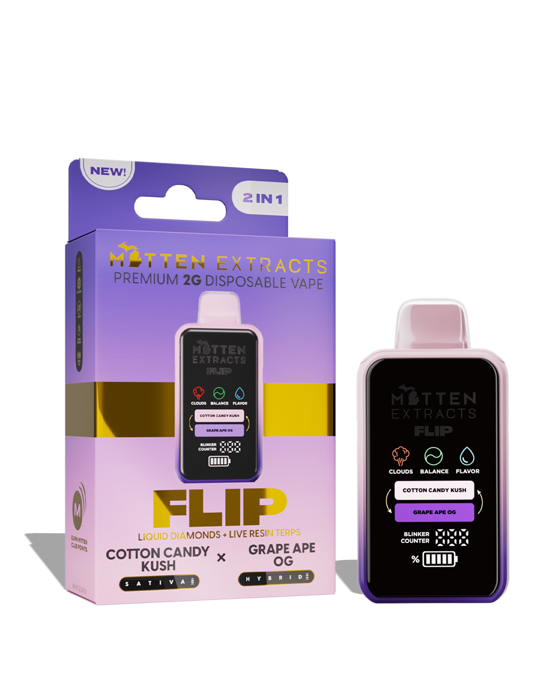 Cotton Candy Kush X Grape Ape Og Flip Disposable Cart 2g
