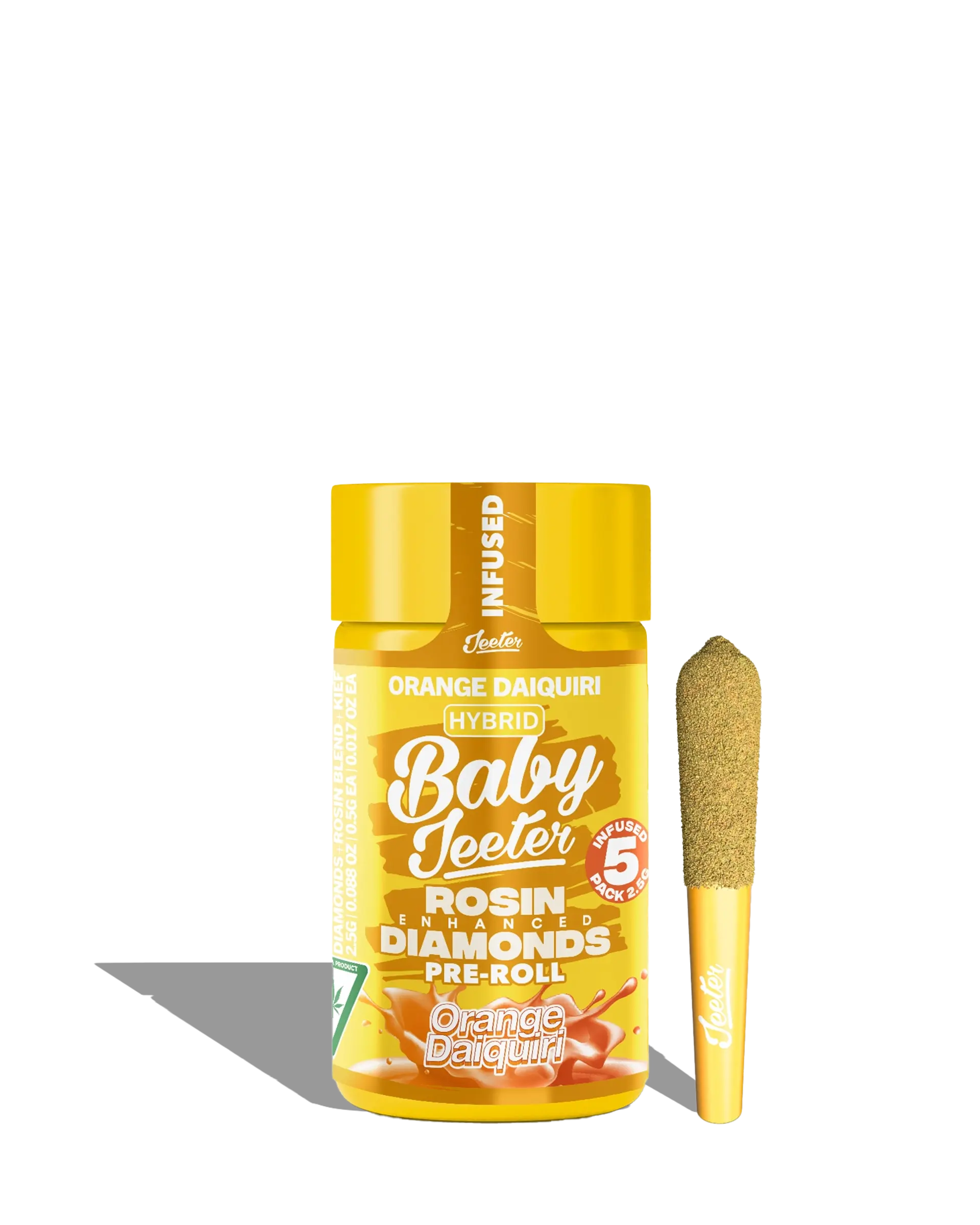 Live Rosin Enhanced Baby Jeeter Orange Daiquiri Infused Preroll 5-pack
