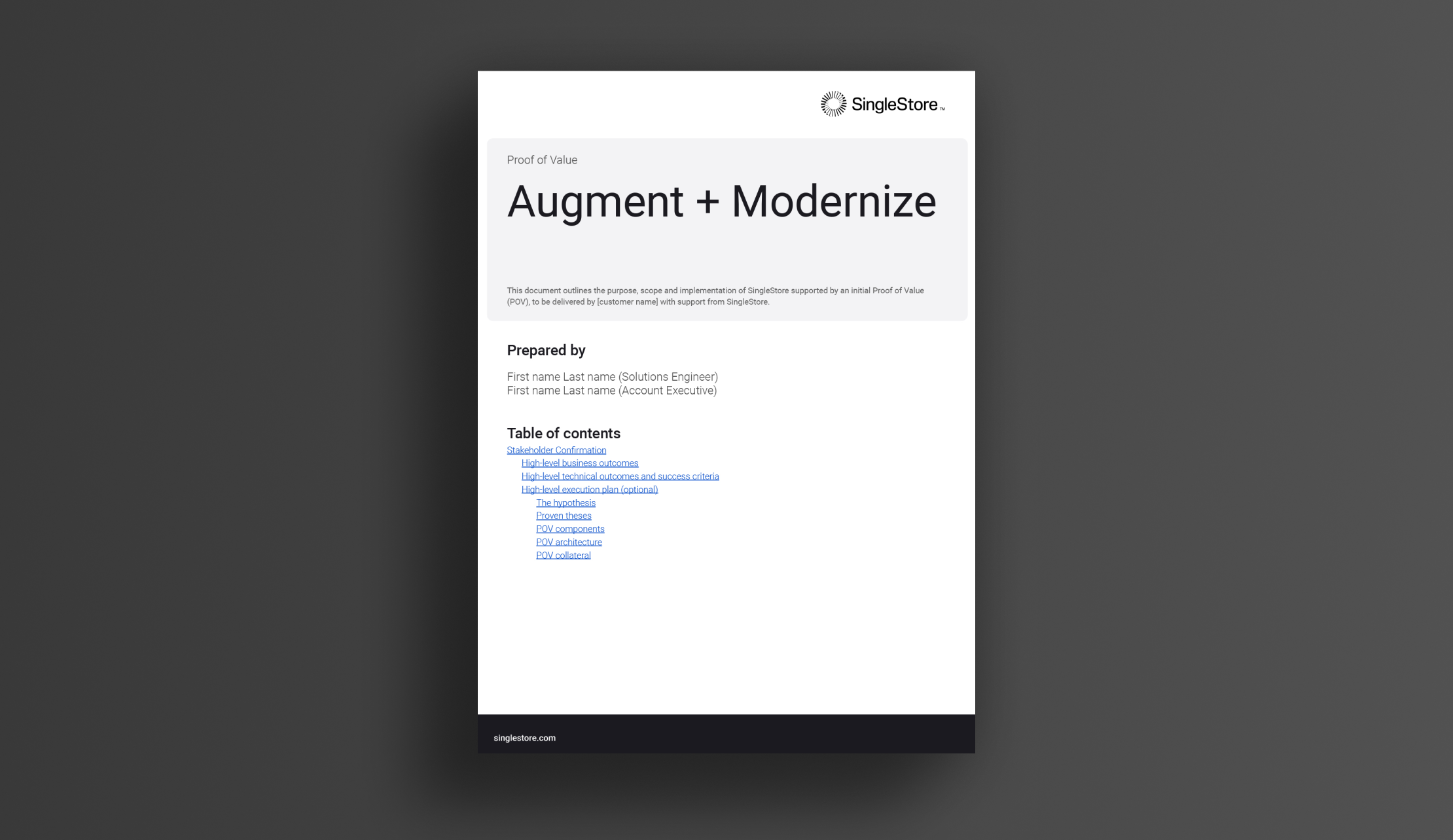 Proof of Value: Augment + Modernize
