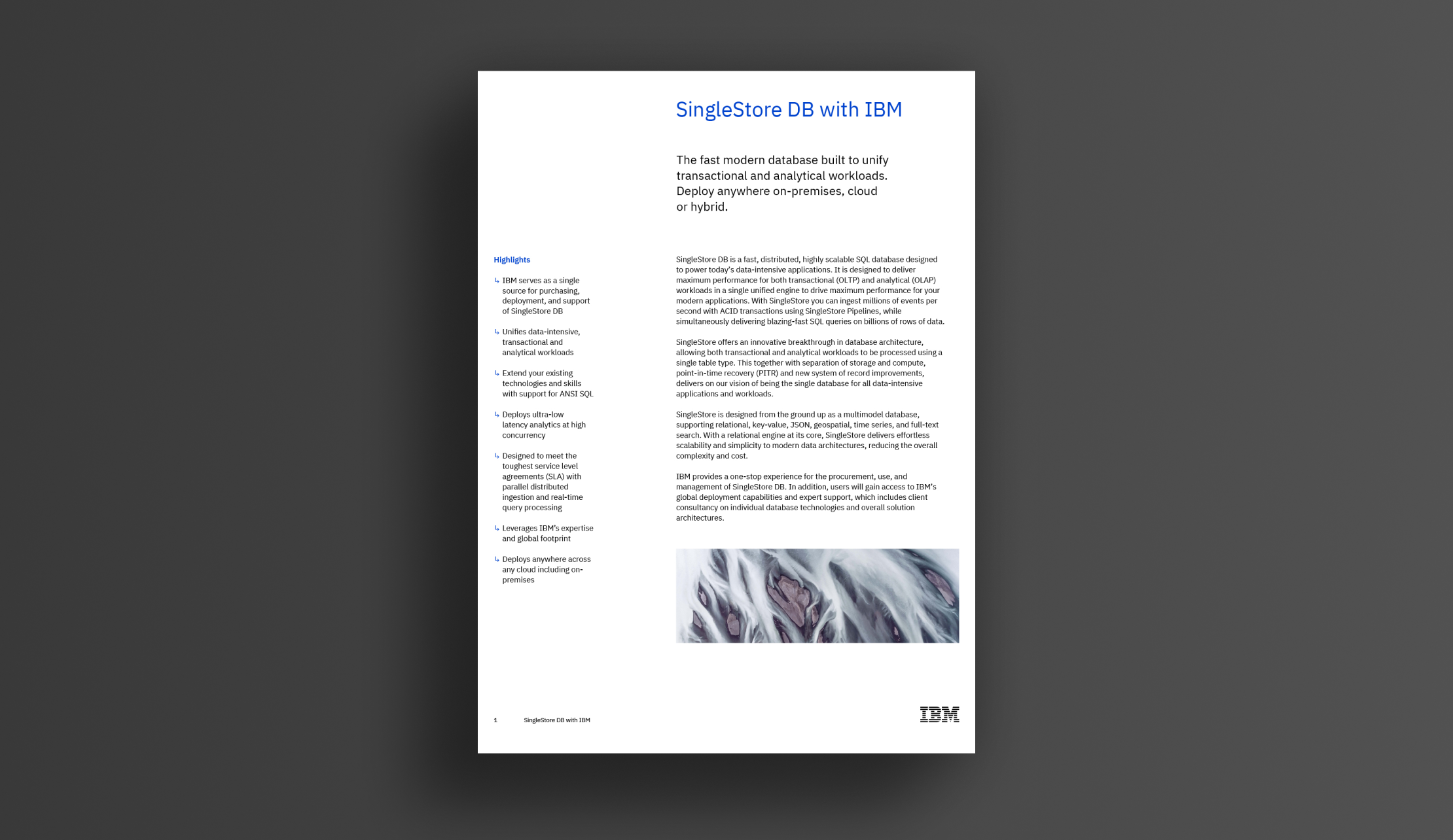 SingleStoreDB Self-Managed with IBM