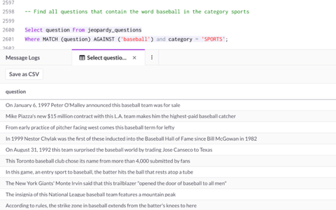 mariadb full text search example