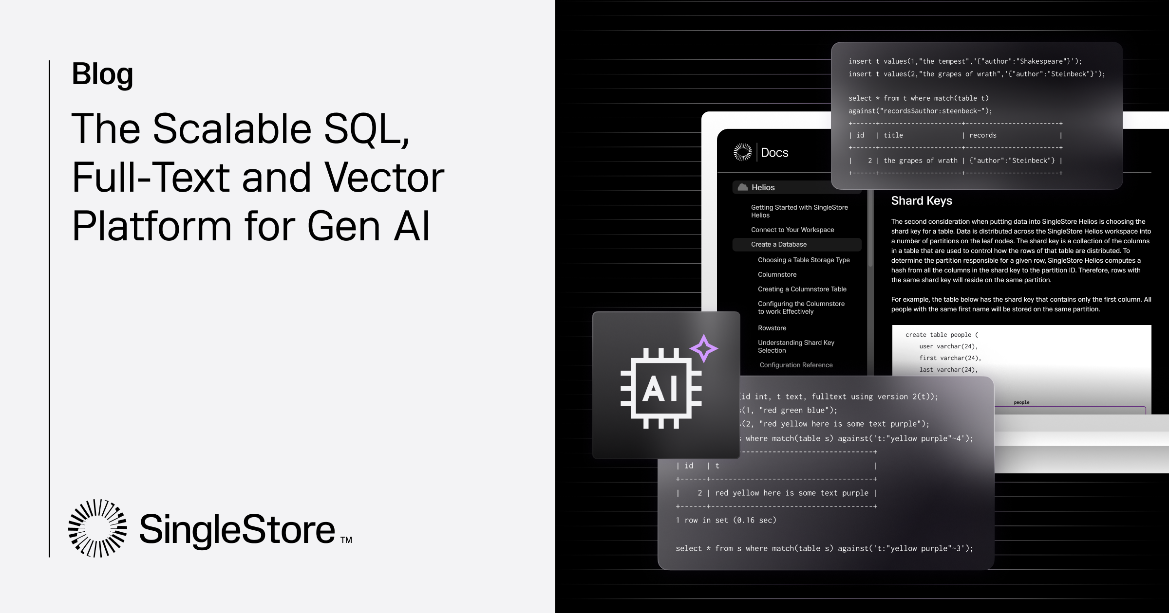 The Scalable SQL, Full-Text and Vector Platform for Gen AI | Build ...