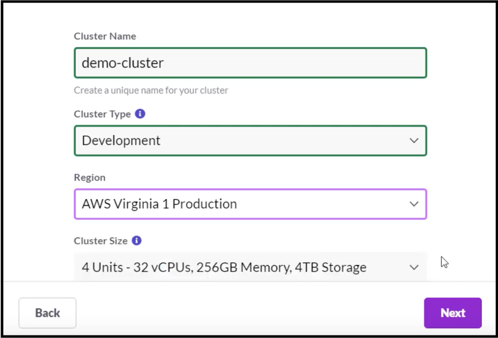 Setting up a SingleStoreDB Cloud cluster is easy.