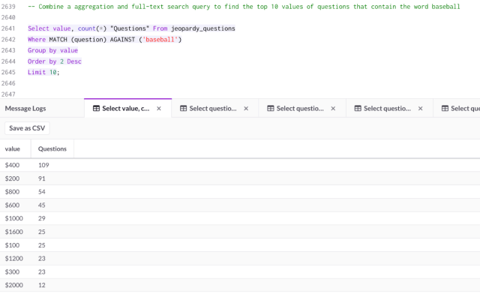 Text Search Database Full-Text Search in SingleStoreDB | The Real-Time, Distributed SQL Database