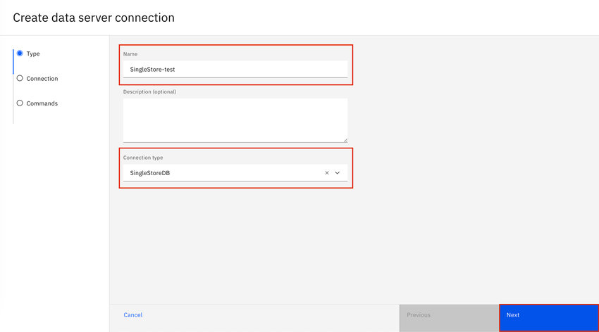 Create data server.connection for IBM Cognos graphic.