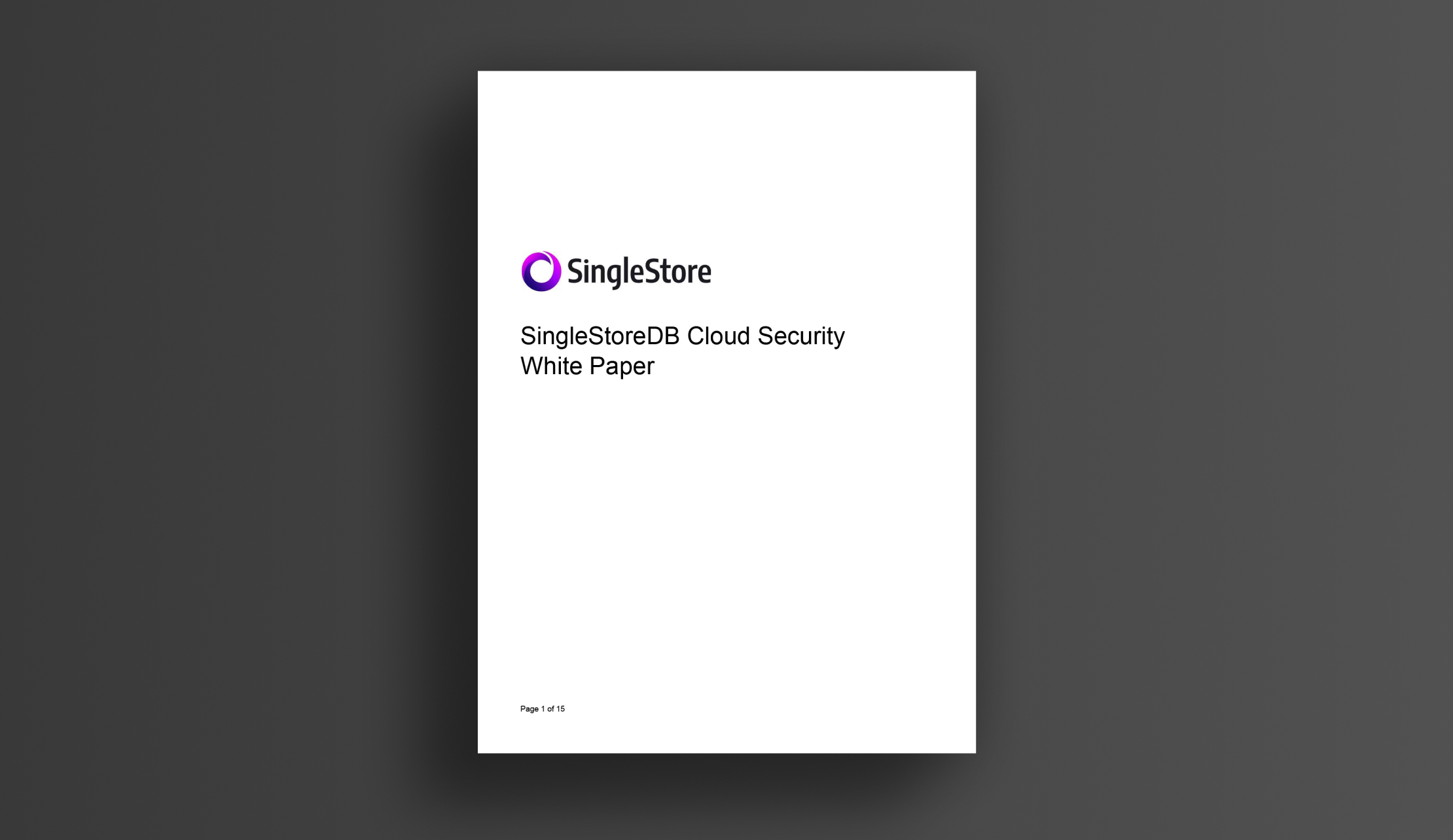 SingleStoreDB Cloud Security Whitepaper